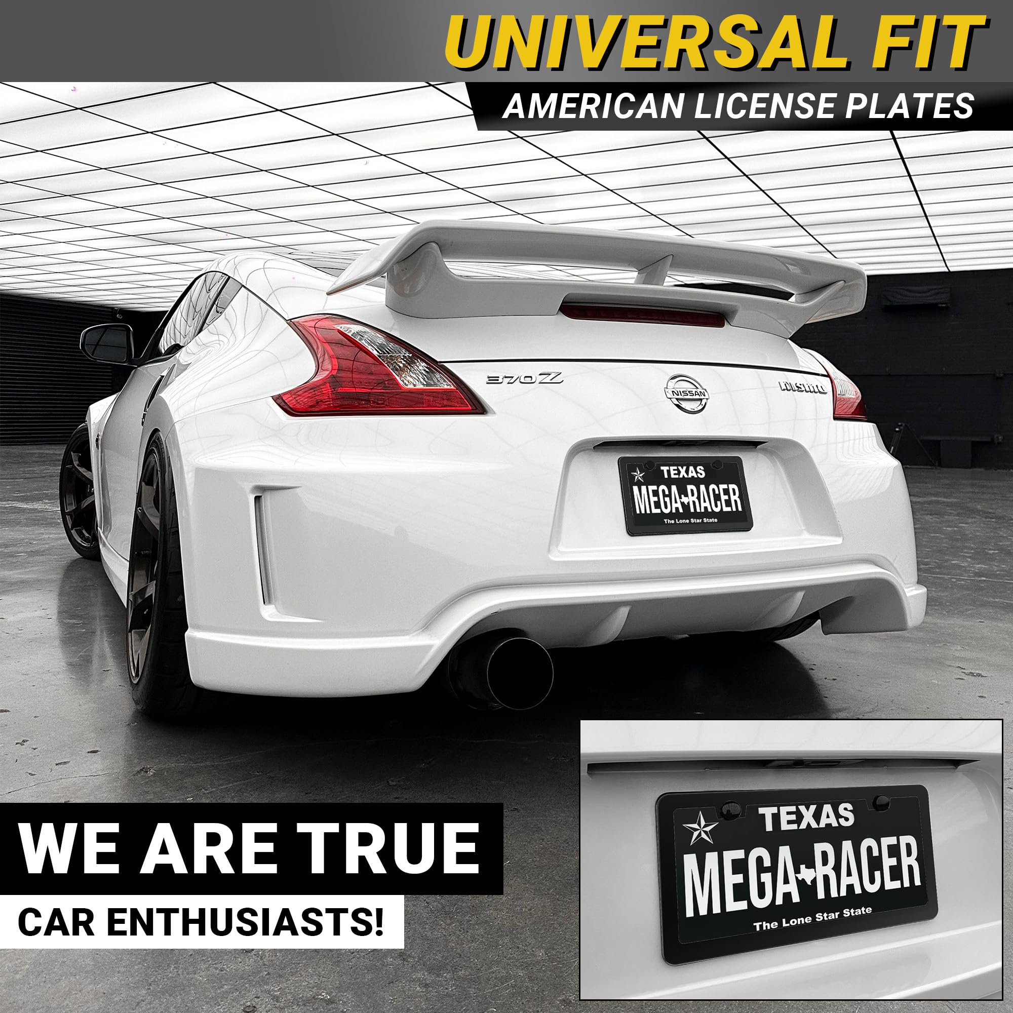 Slim Matte Black License Plate Frame | 1 Pack | Thin Metal Car Plate Frames | Cool Licence Plate Holder For Men Women | Front Or