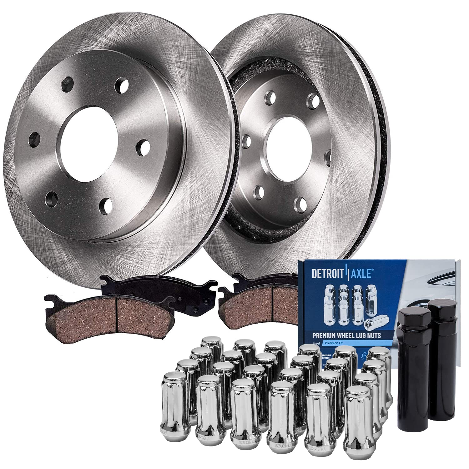 Detroit Axle - Front Brake Kit for Cadillac Escalade Esv Ext Chevrolet Express Silverado 1500, 12 inch Disc Brake Rotors Ceram