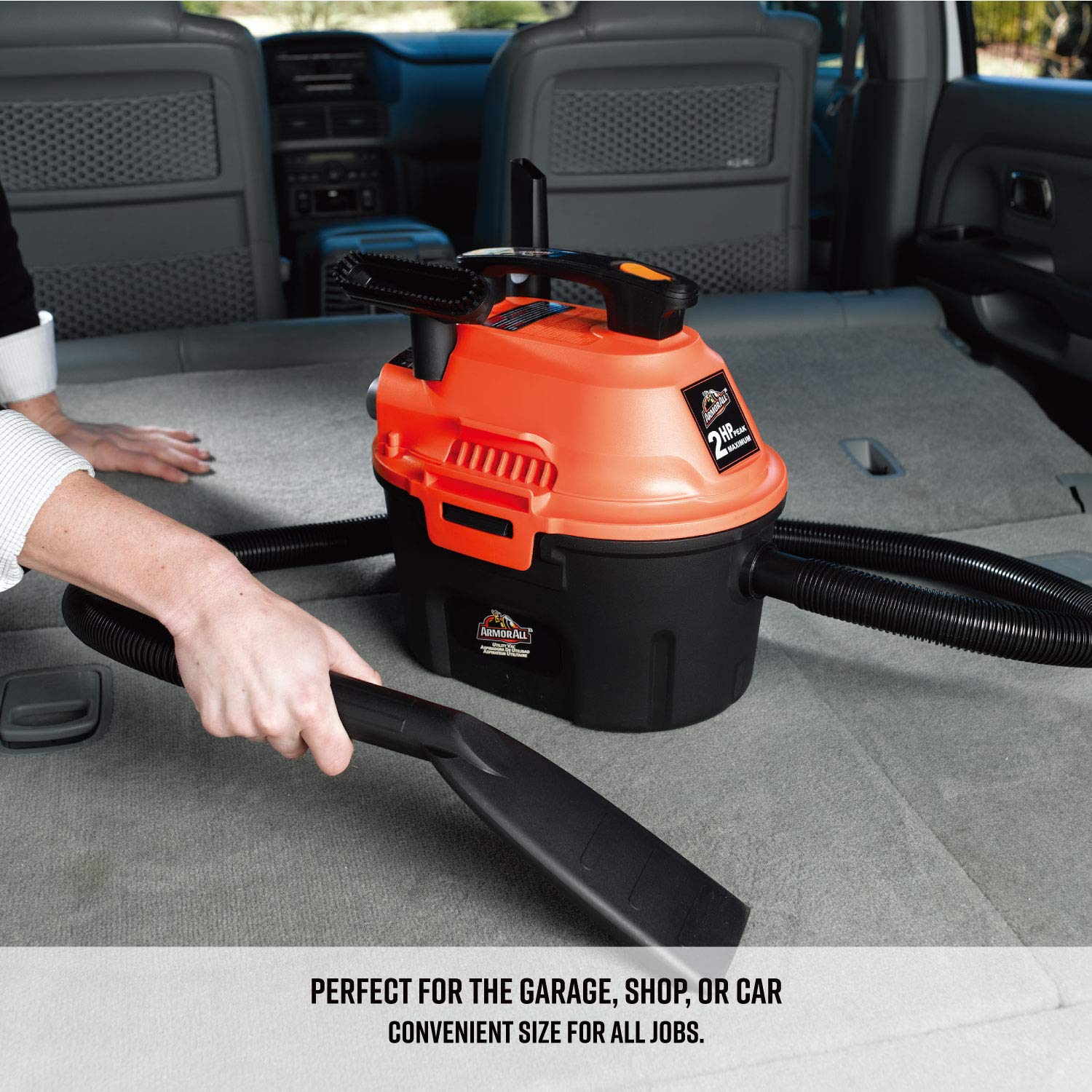 Armor All, Aa255 , 2.5 Gallon 2 Peak Hp Wet/Dry Utility Shop Vacuum , Orange