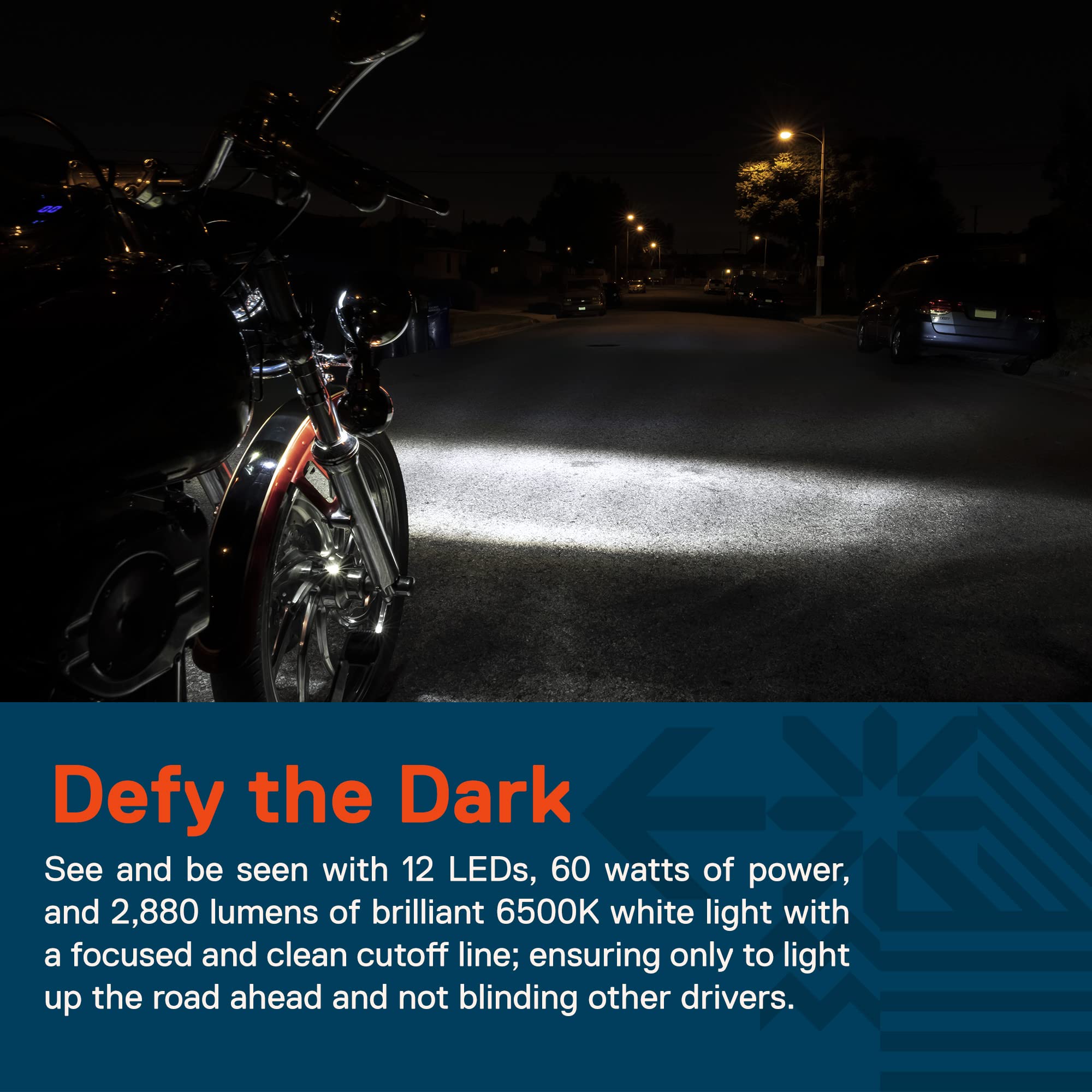 TRUE MODS 2pc 4.5'' Osram LED Harley Fog Passing Light [Halo] [Black-Finish] [6,500K] [2,880 Lumens] Motorcycle Passing Fog Lamp