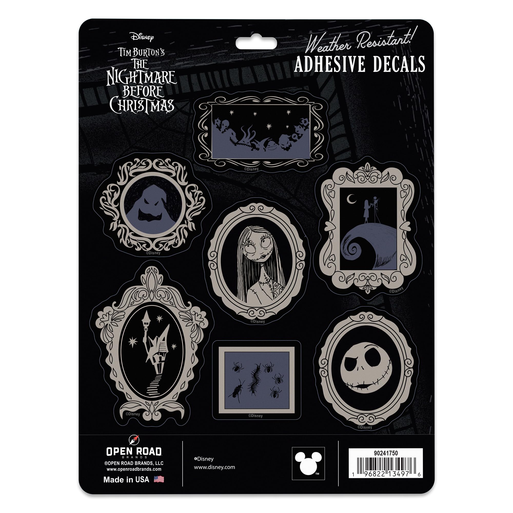Disney The Nightmare Before Christmas Portraits Adhesive Vinyl Decals - Fun Set of NBC Stickers for Car, 1 Pack (7 Count)