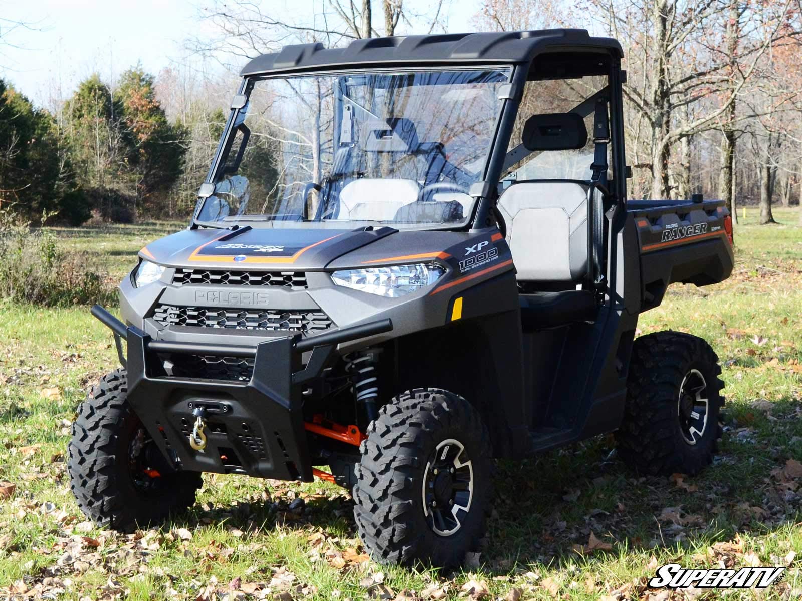 Superatv Full Size Windshield For 2017+ Polaris Ranger Xp 1000 (See Fitment) | Non-Scratch Resistant 1/4'' Thick Polycarbonate T