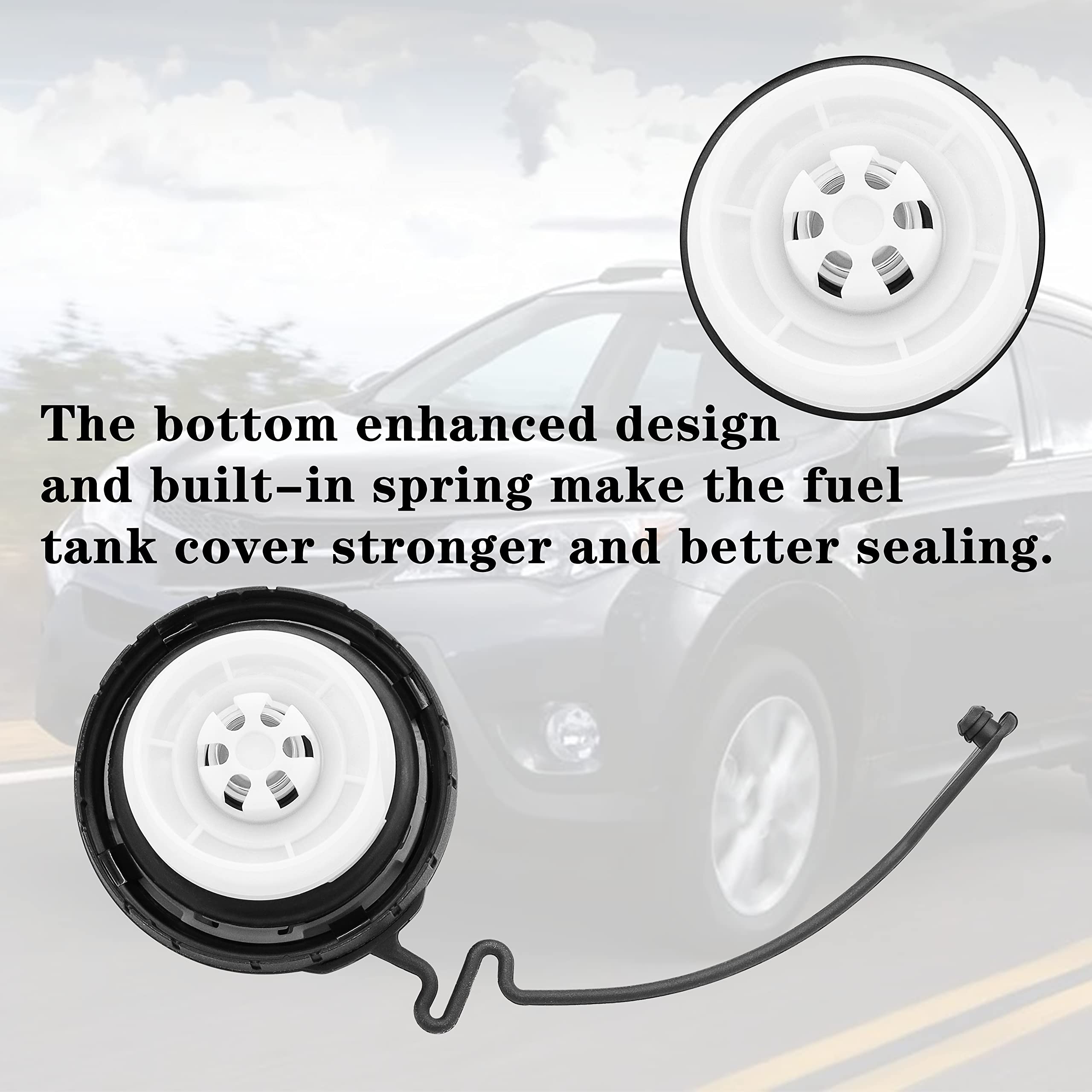 YITHSWAY Black Gas Cap Fuel Cap 77300-06040 for Toyota & Lexus Models - Standard Size, Fits 4Runner, Camry, Avalon, Tacoma & More