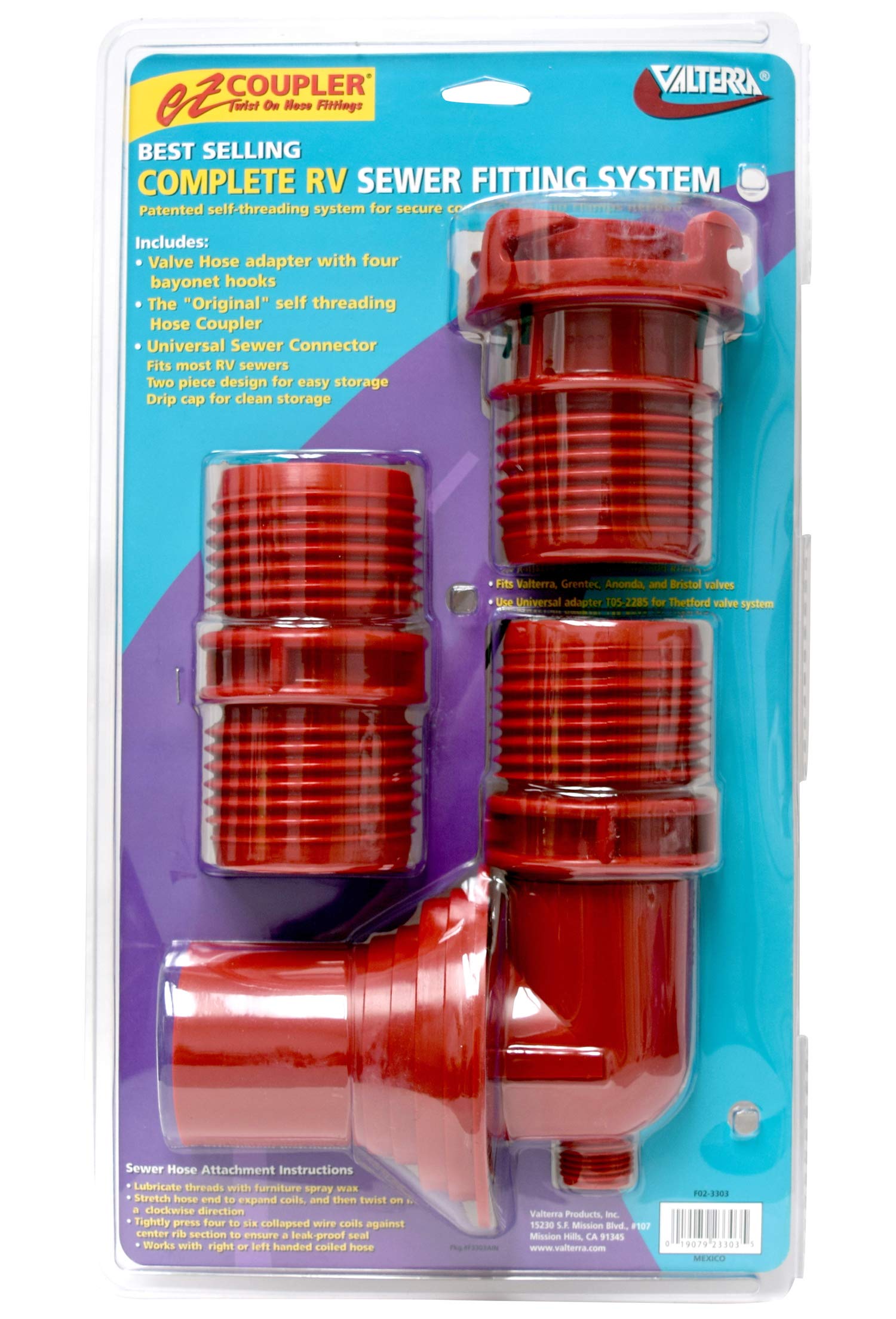 VALTERRA F023303 EZ Coupler 3Piece System  Red