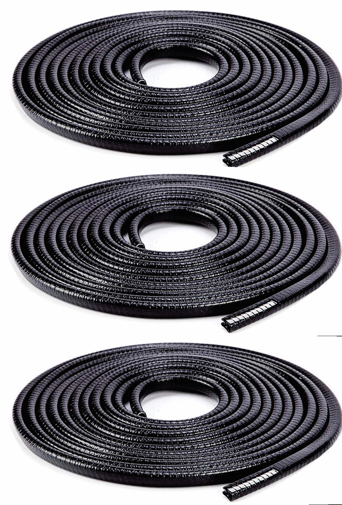 Otoliman Steel Coating Black Rubber 10Mmx15Metres(17Feetsx3) Car Door Edge Scratch Guard Trim Molding Protector Cover Full U Sha