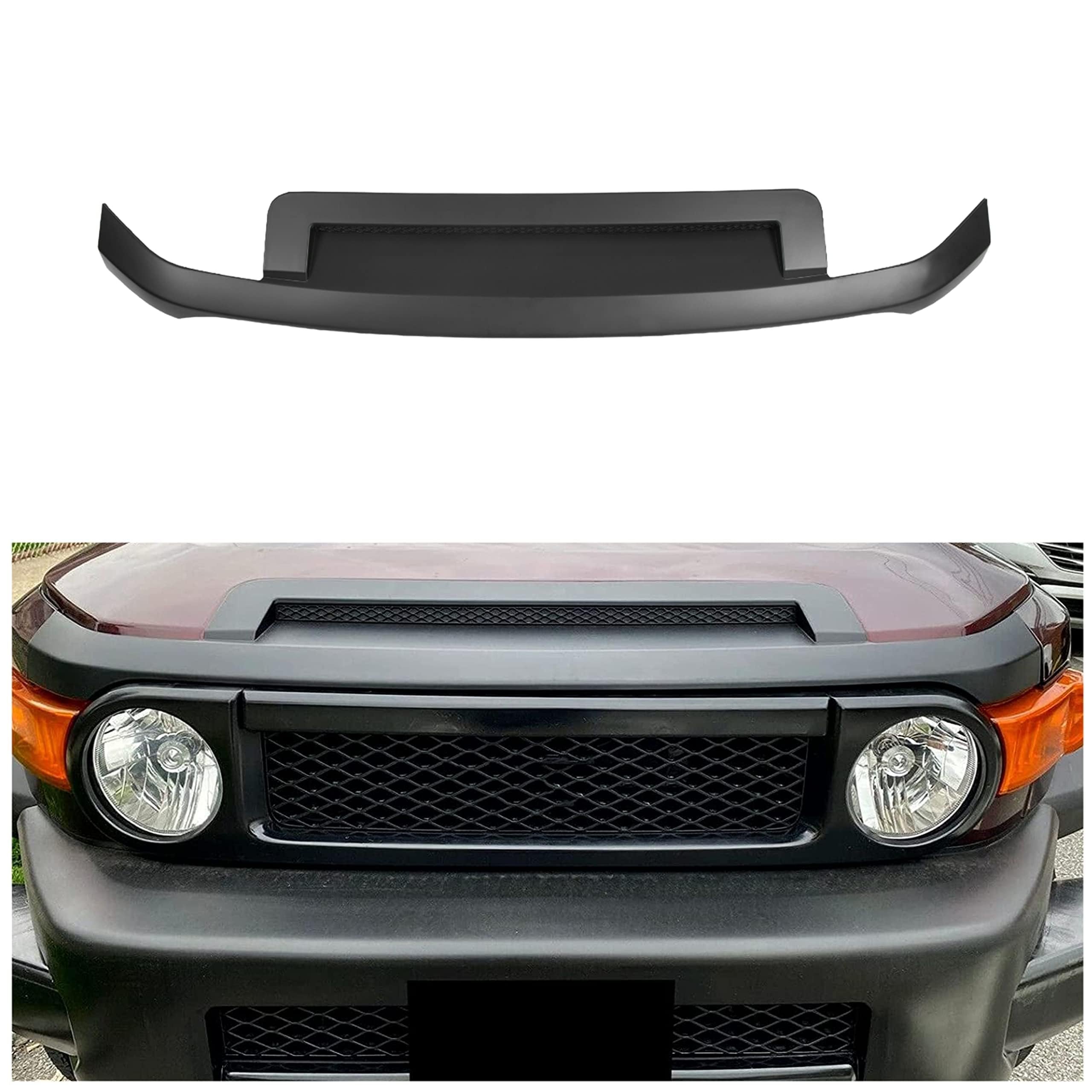 Hecasa Black Hood Molding Trim Compatible With 2007-2011 Toyota Fj Cruiser Replacement For To1235102 7618035031C0 -Like New