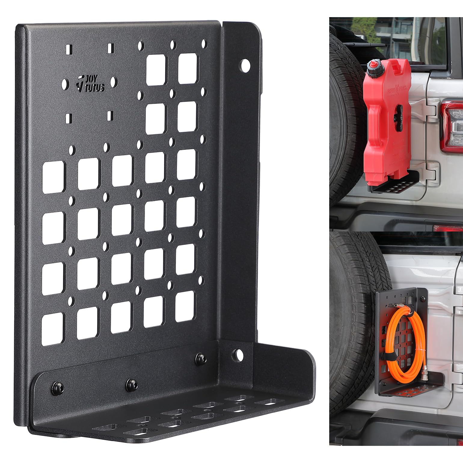 JOYTUTUS Gas Can Mount Bracket Step Foot Pedal Compatible with Wrangler JL 2018-2025, Wrangler Molle Cargo Storage Bracket Fits 
