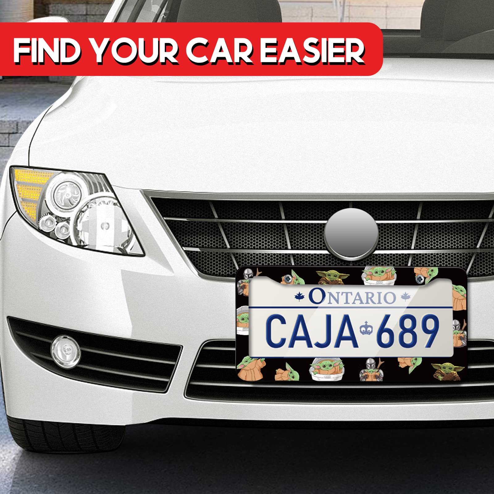 Akkya License Plate Frames For Women Men Car Plate Holder Cover Cute Funny Cartoon Child Metal Tag Frame Stainless Steel Car Acc