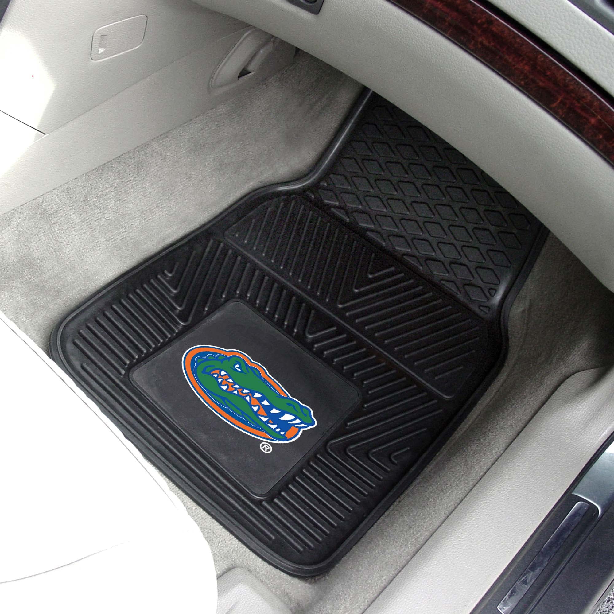 FANMATS University of Florida Gators Car Mats Set of 4, All Weather Rubber, 29"x17" Front, 14"x17" Rear, Model 39383