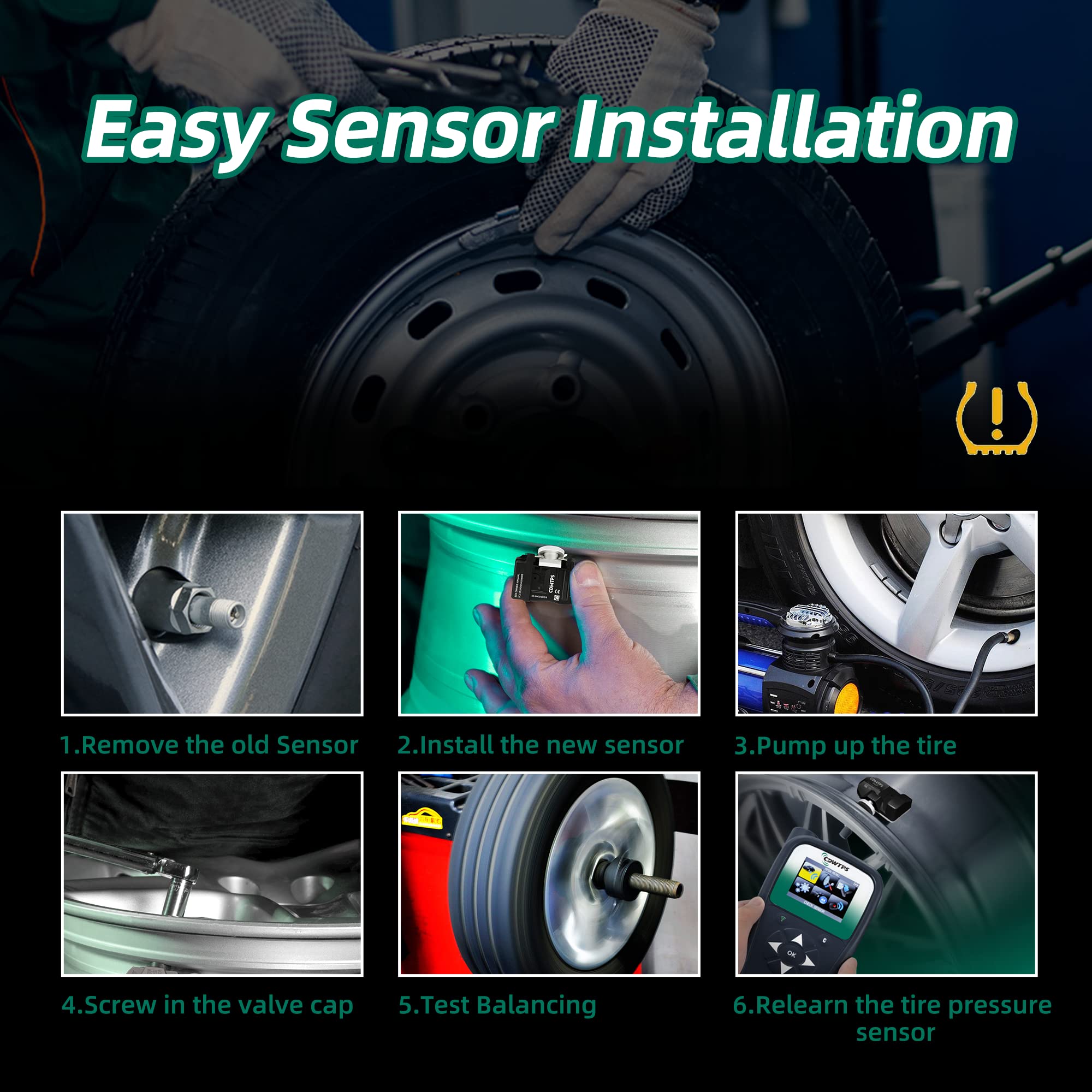 Cdwtps 13586335 Gm Tire Pressure Sensor, 315Mhz Tire Pressure Monitoring System(Tpms) Sensor Replacement For Buick Gmc Chevy Cad