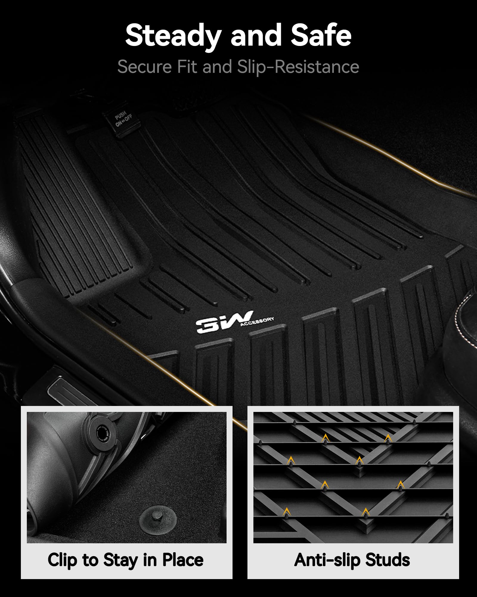 3W Cargo Liner for 2019-2025 Mercedes-Benz G Class, TPE All Weather Trunk Mat, Black, Model 3W-BGC01