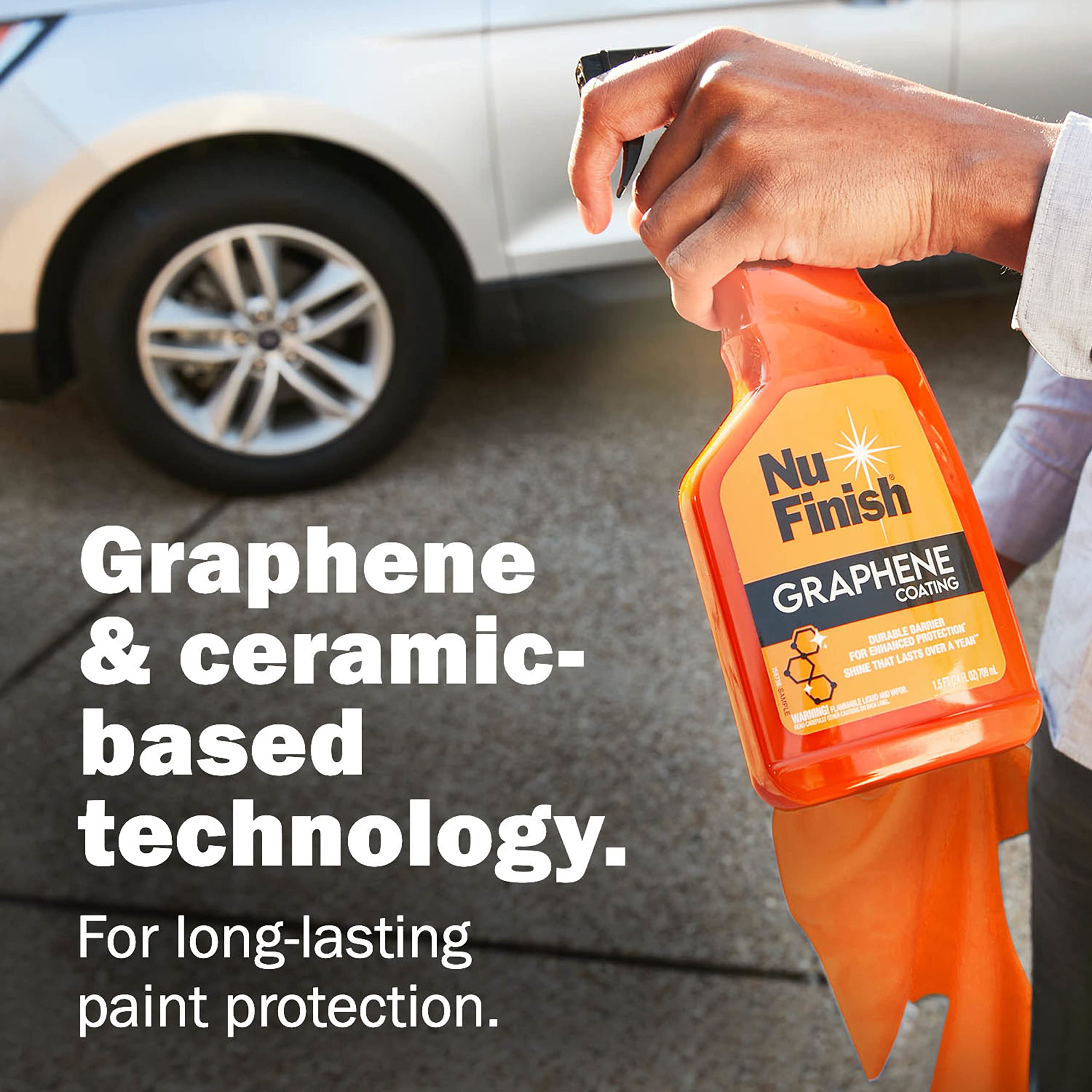 Nu Finish Vehicle Finishing Kit - Water-Repellent Ceramic & Graphene Coating Spray with Microfiber Towel - Model E303703300