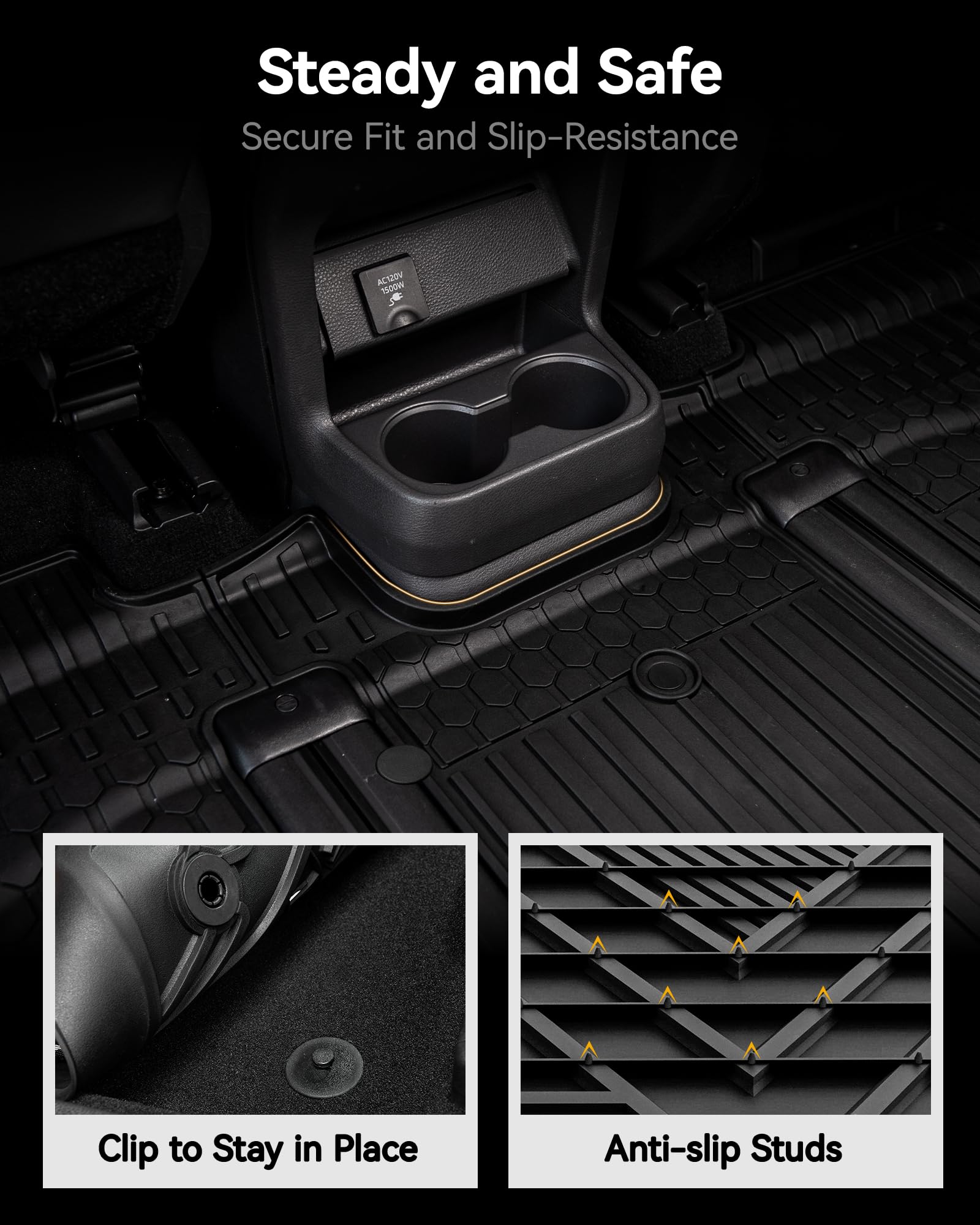 3W Floor Mats Fit Toyota Sienna 2021-2025(Only For 7 Seat), Tpe All Weather Custom Fit Floor Liner For Sienna 1St, 2Nd And 3Rd R
