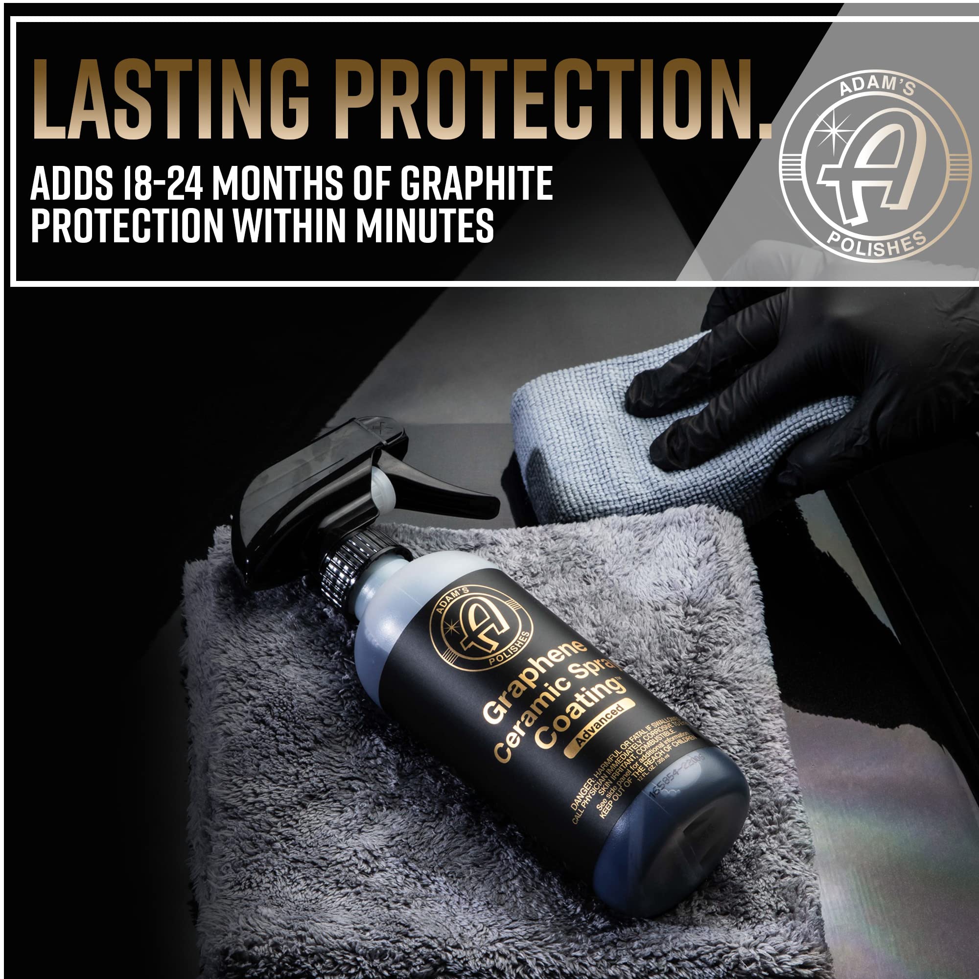 Adam's Polishes Graphene Ceramic Spray Coating Kit - 5 Piece Set, 18+ Month Protection, Extreme Gloss for Cars, Boats, RVs & Motorcycles