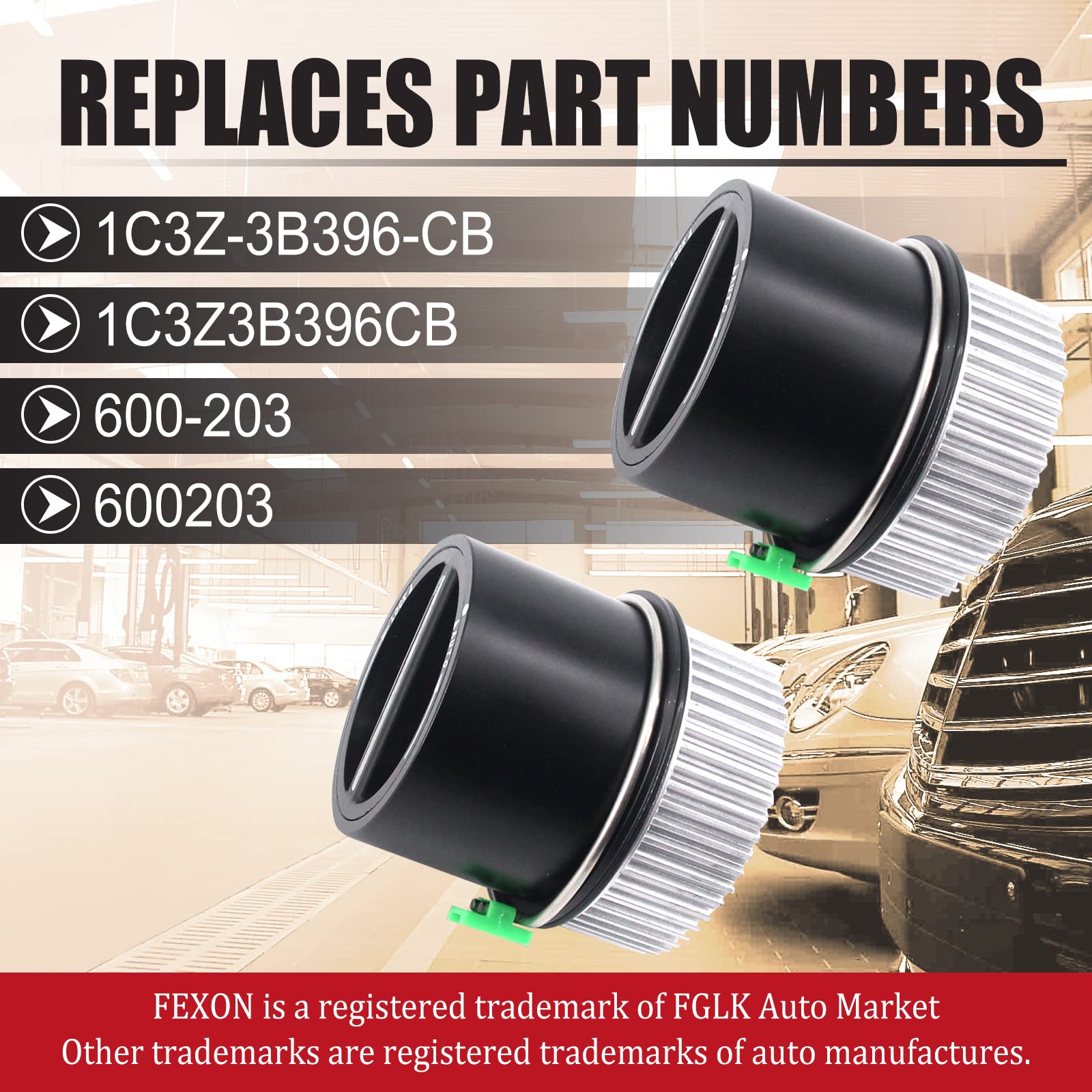 FEXON 4WD Auto Locking Hub Kits for 1999-2004 Ford F250 F350 F450 F550 & 2000-2005 Excursion, Plastic, Replacement Pair