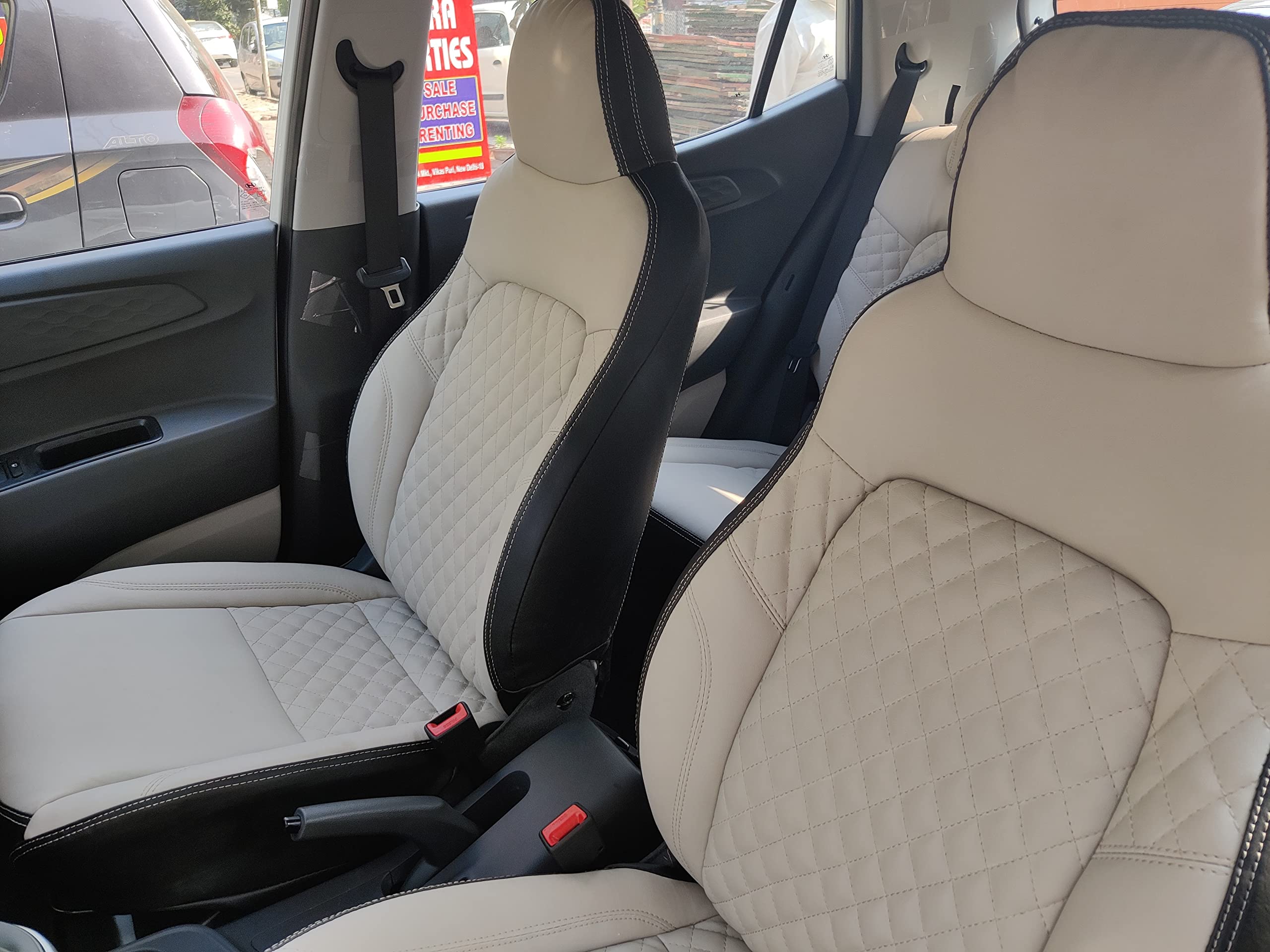 3D FRONTLINE PU Leather Best Fit IgreyBlack Car Seat Cover Compatible with Ford Ecosport