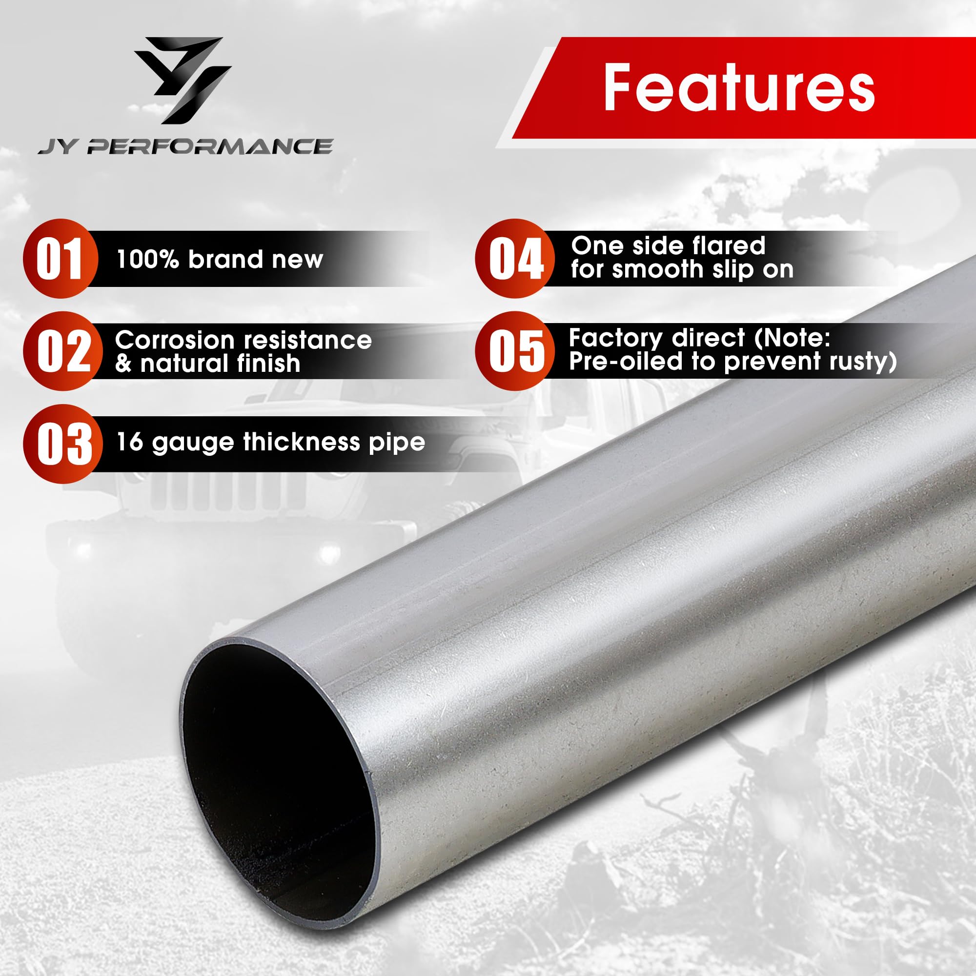 2.25'' Mild Steel Custom Exhaust Kit Tubing Mandrel Bend Pipe Straight & U-Bend Universal 8Pcs