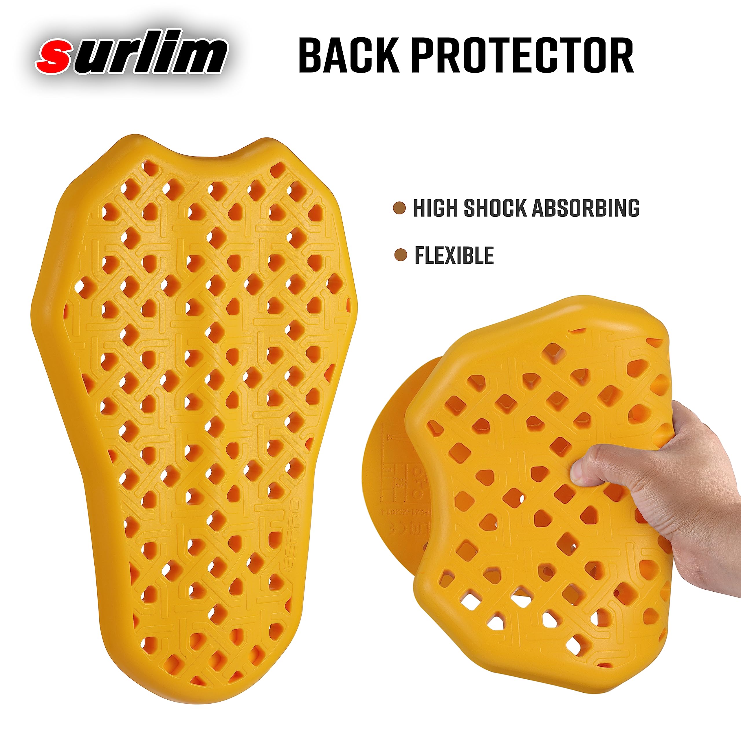 Surlim Ce Level 2 Motorcycle Armor Motorcycle Back Protector Ce Back Armor For Motorcycle Jackets Inserts Pads (Back)