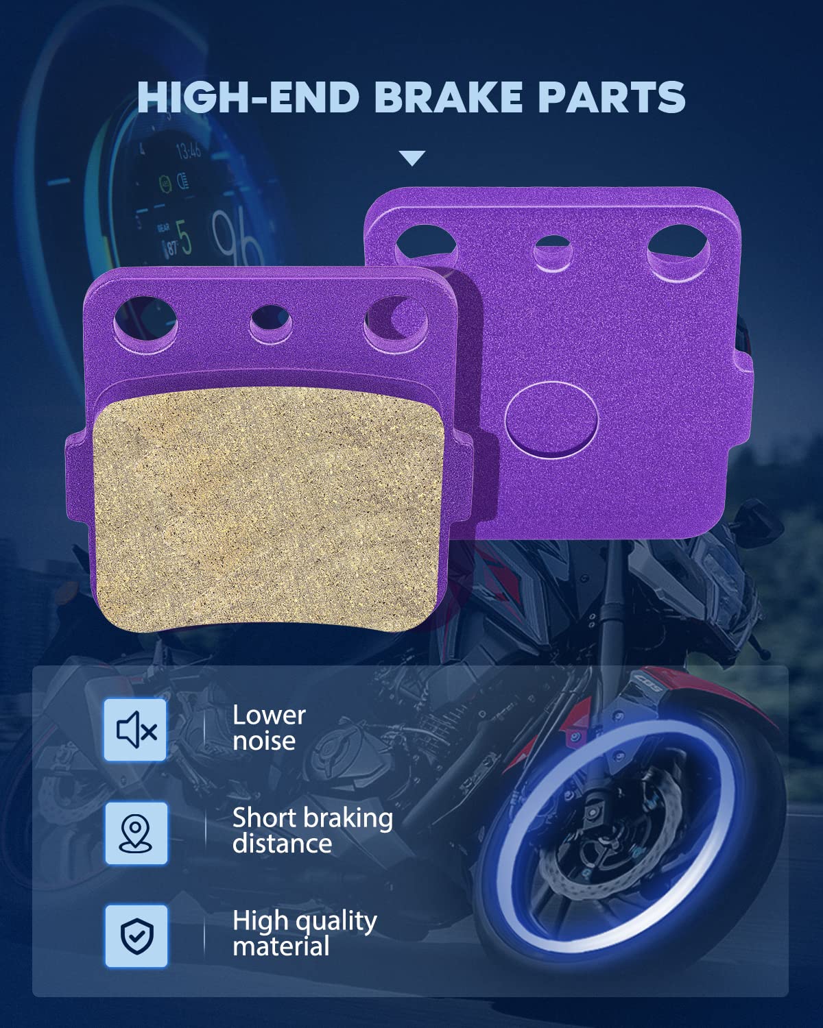 Eccpp Front+Rear Brake Pads Fits For Honda Fourtrax 300 Sportrax 400 Trx400X For Yamaha Raptor 350 Raptor 660R Fa84