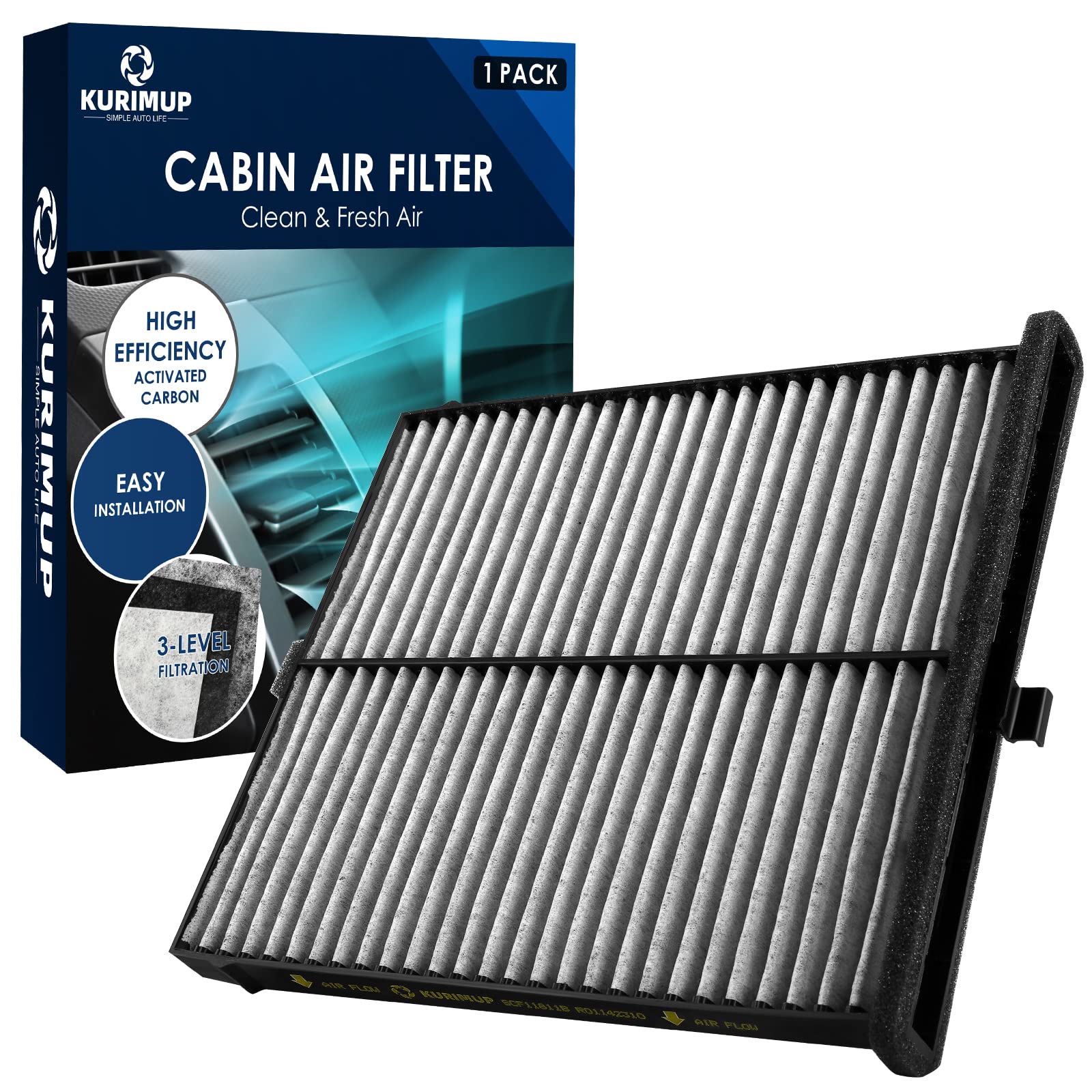 Kurimup Premium Cabin Air Filter With Activated Carbon,Replacement For Cf11811, Fit For Mazda 3 (2014-2018)/6 (2014-2021)/Cx5.