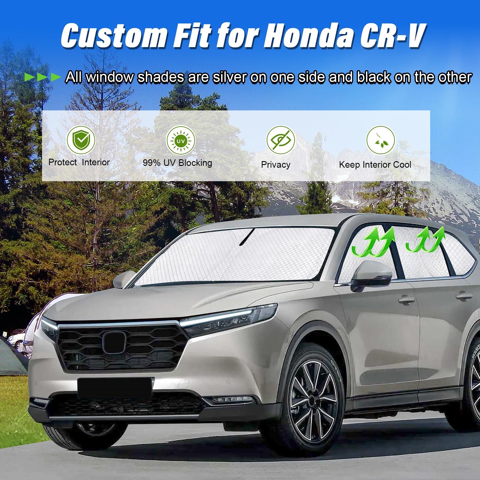 Kmf Windshield Sun Shade Replacement For Honda Cr-V Accessories 2023-2024 2025, Side Window Sun Shade Cover Sun Visor Shield Cov