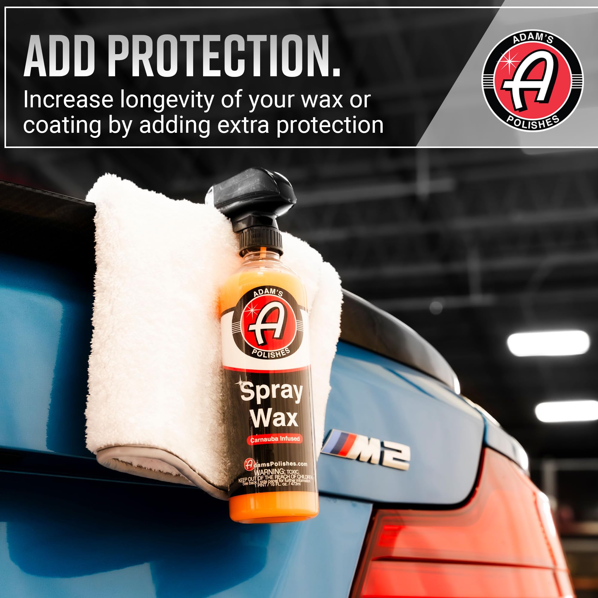 Adam'S Polishes Spray Wax Kit - Advanced Carnauba Car Wax | Car Spray Polish | During Car Wash Paste Wax Clay Bar & Buffer Polis