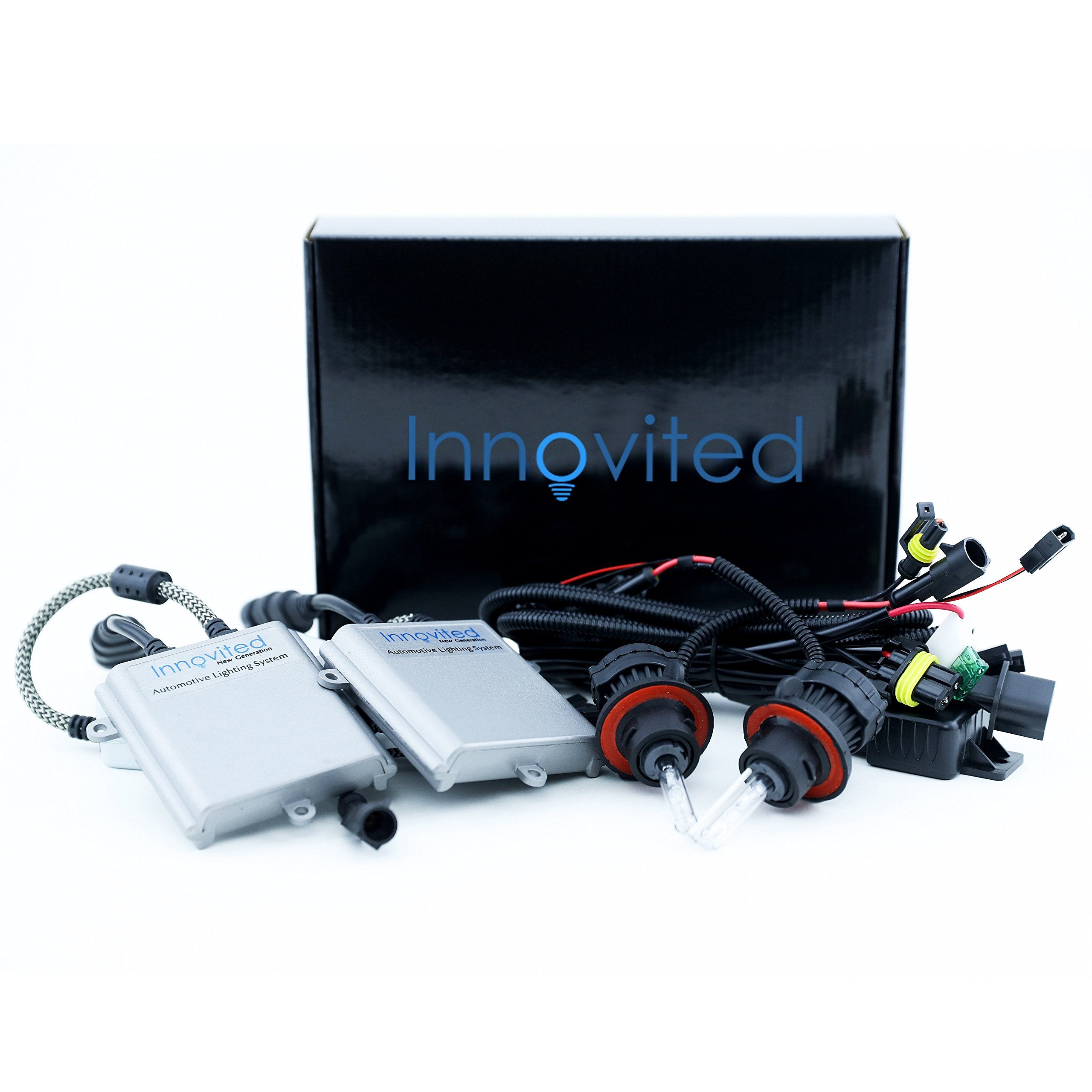 Innovited H13-3 9008 10000K Bi xenon HI/LO Xenon Bulb x 1 pair bundle with 2 x 55W Performance AC Digital Ballast (Ice Blue)