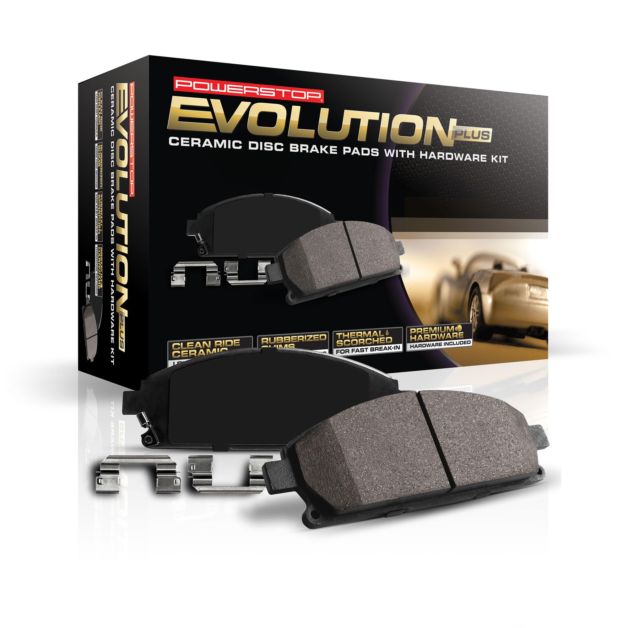 Power Stop 17-1723N Front Z17 Evolution Ceramic Brake Pads With Hardware For Honda Pilot 2021-2022, Honda Ridgeline 2021-2022 [Model Specific]