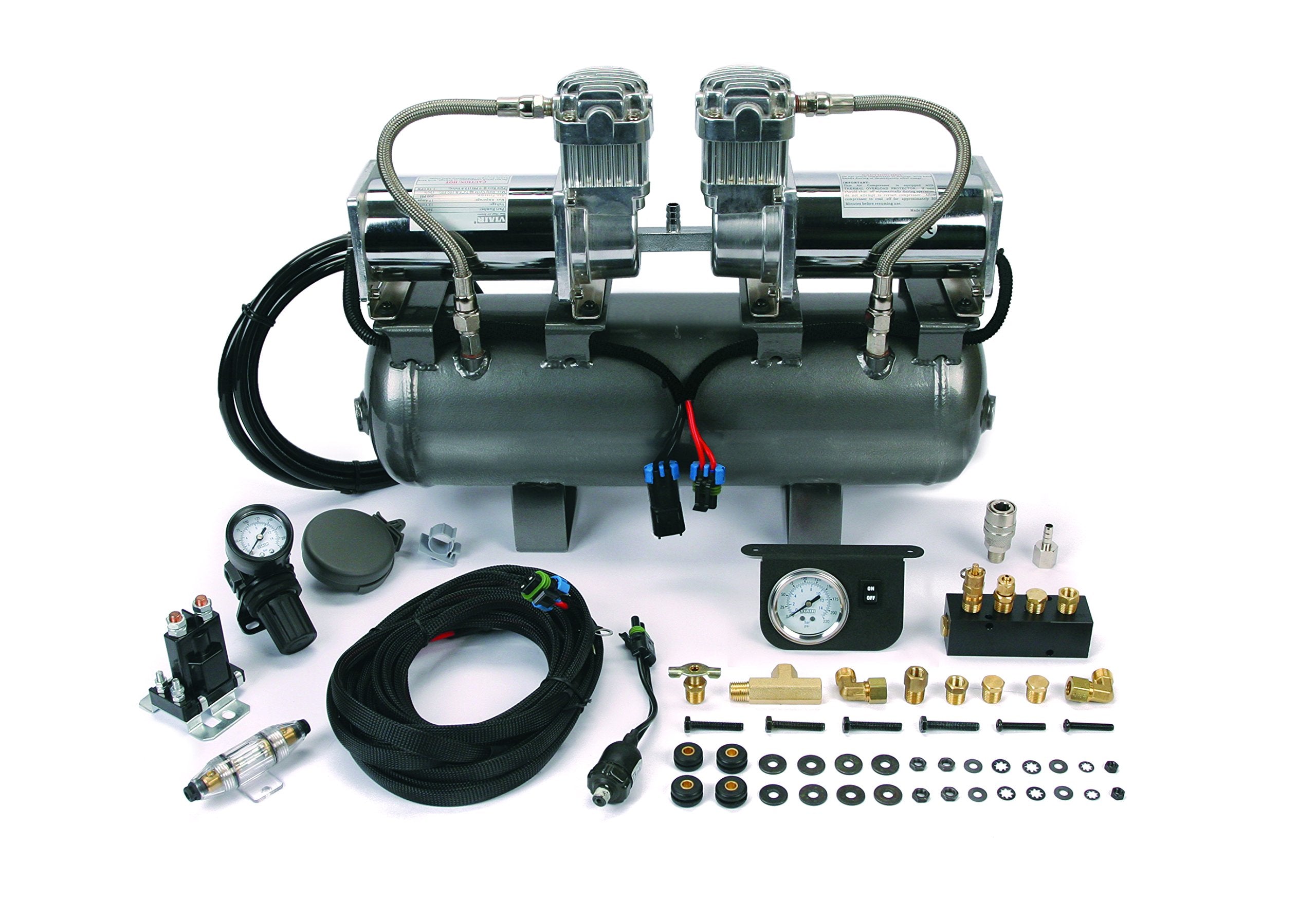 200 Psi High Pressure 2 On 2'S, (Universal) Two 380C'S On 2.0 Gal. Tank, No Crossmember Bracket