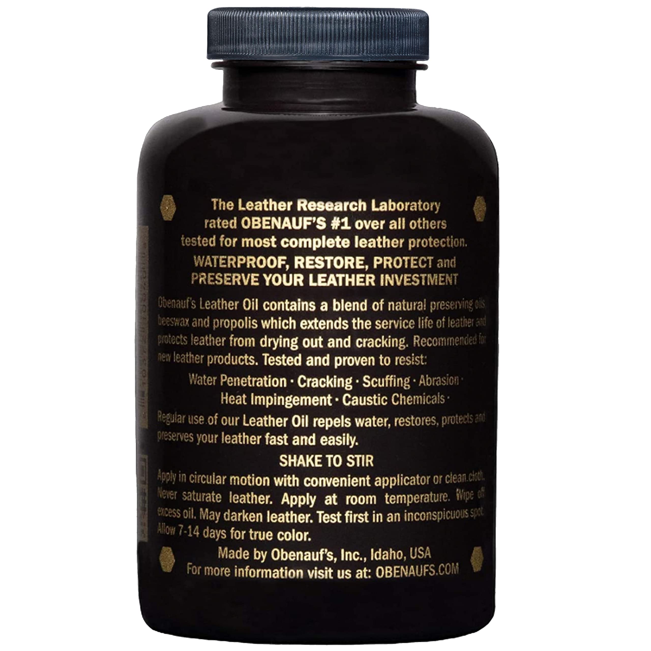 Obenauf'S Leather Oil - Leather Conditioner (8Oz) - Restore And Protect Leather Boots, Jackets, Purses As Well As Car Leather, Leather Furniture And Much More - Made In The Usa (With Applicator)