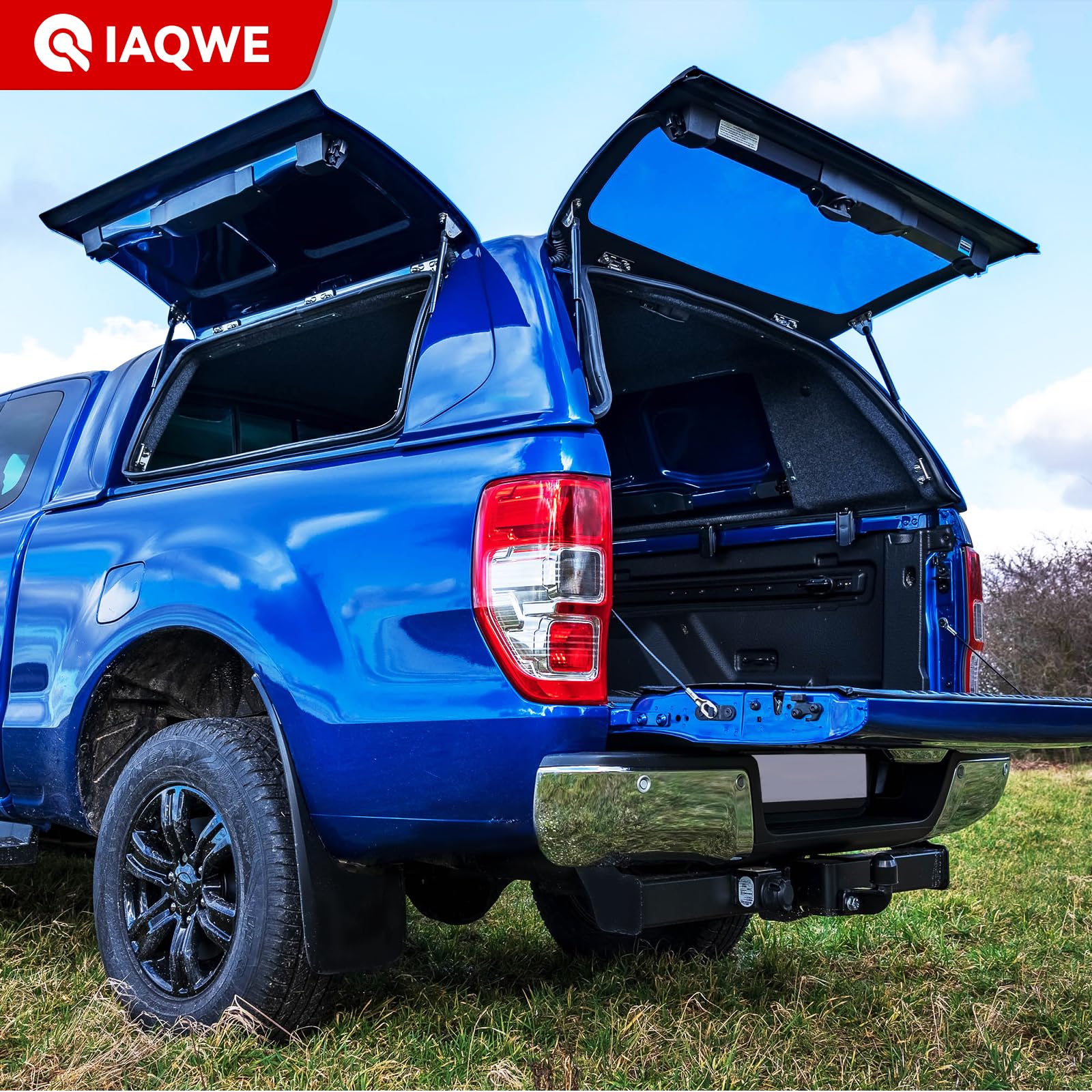 IAQWE Gas Struts Shocks Springs Lift Support 16" 45Lb for Snugtop/Leer Truck Camper Shells - 2PCS, Black, Model C1622331