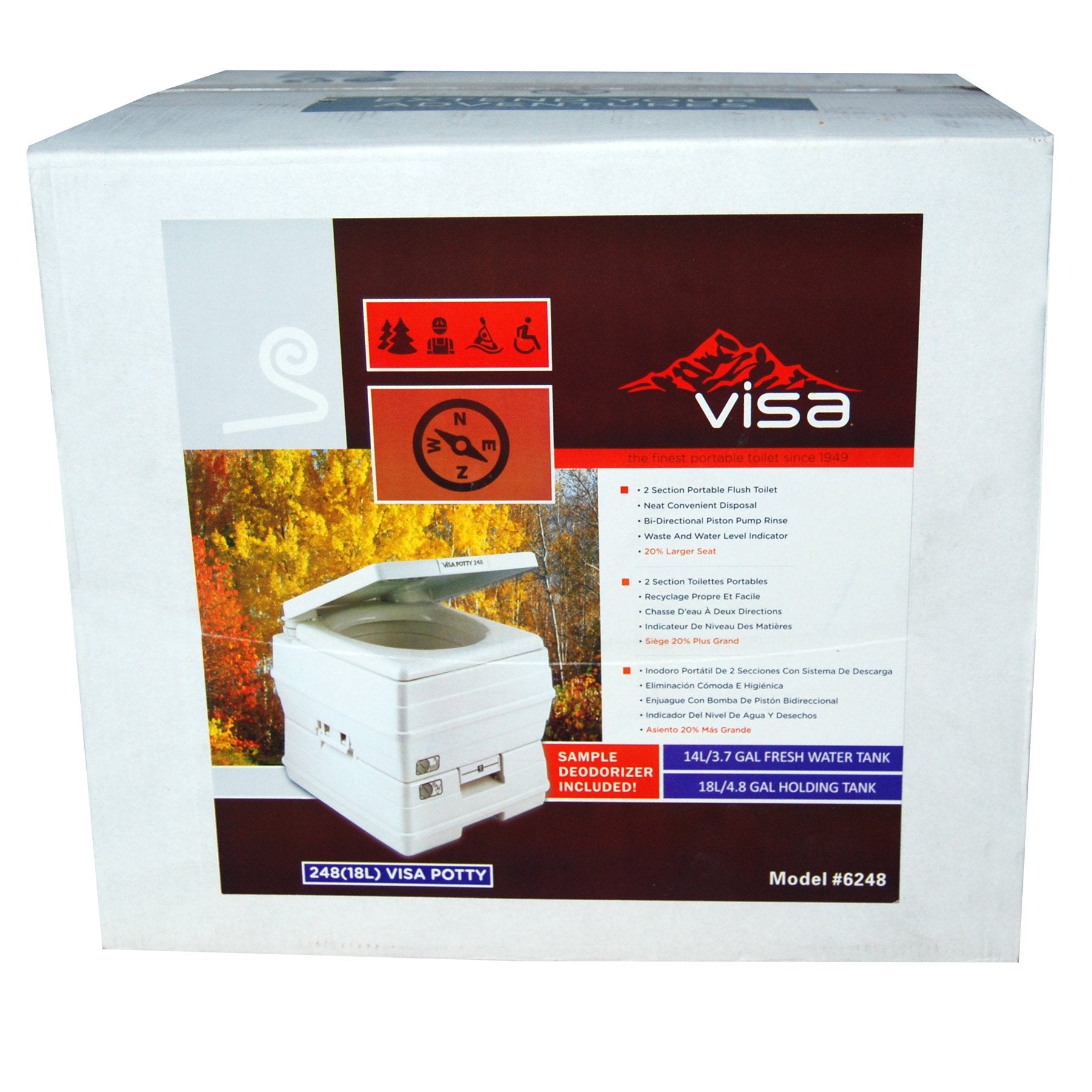 Dock Edge Sanitation Equipment Visa Potty, White, 24 Liter