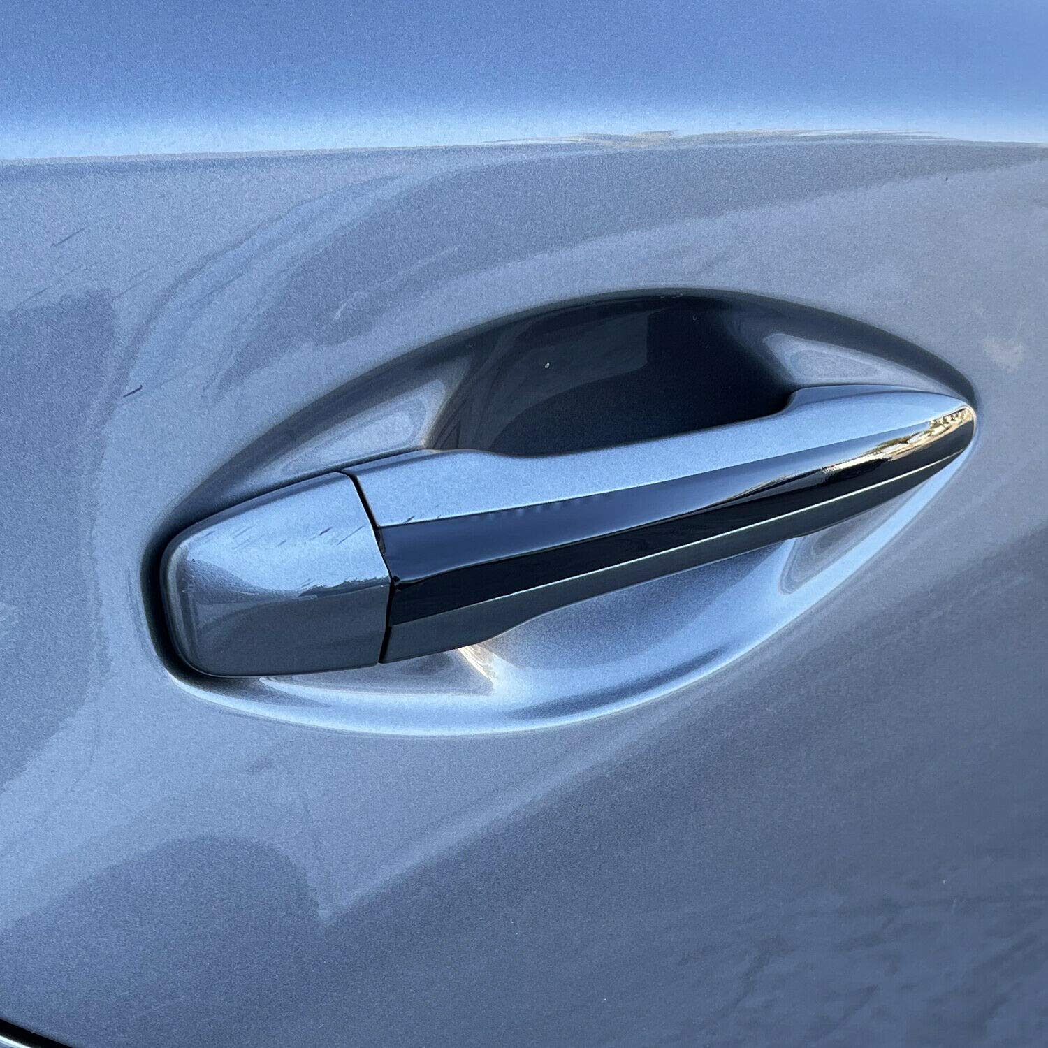 Slickmod,Chrome Delete Blackout Vinyl Overlay For 2014-2022 Infiniti Q50 Q50S Door Handle Trim (Satin Black)