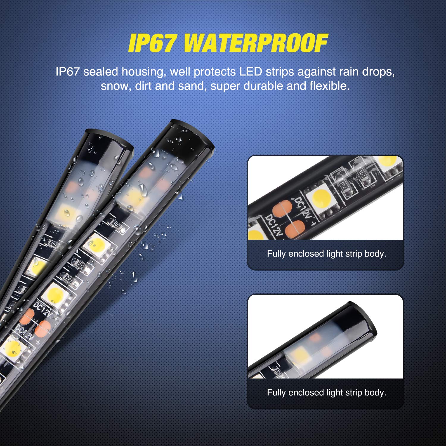 Nilight 60 Inch Truck Bed Light Strip, 270 LEDs, On/Off Switch, Model TR-09, White, 2 Years Warranty
