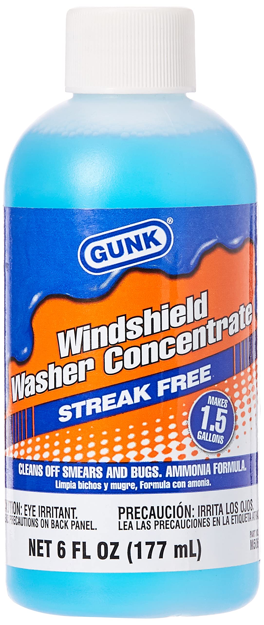 Gunk M506 Concentrated Windshield Washer Solvent With Ammonia - 6 Fl. Oz., Blue