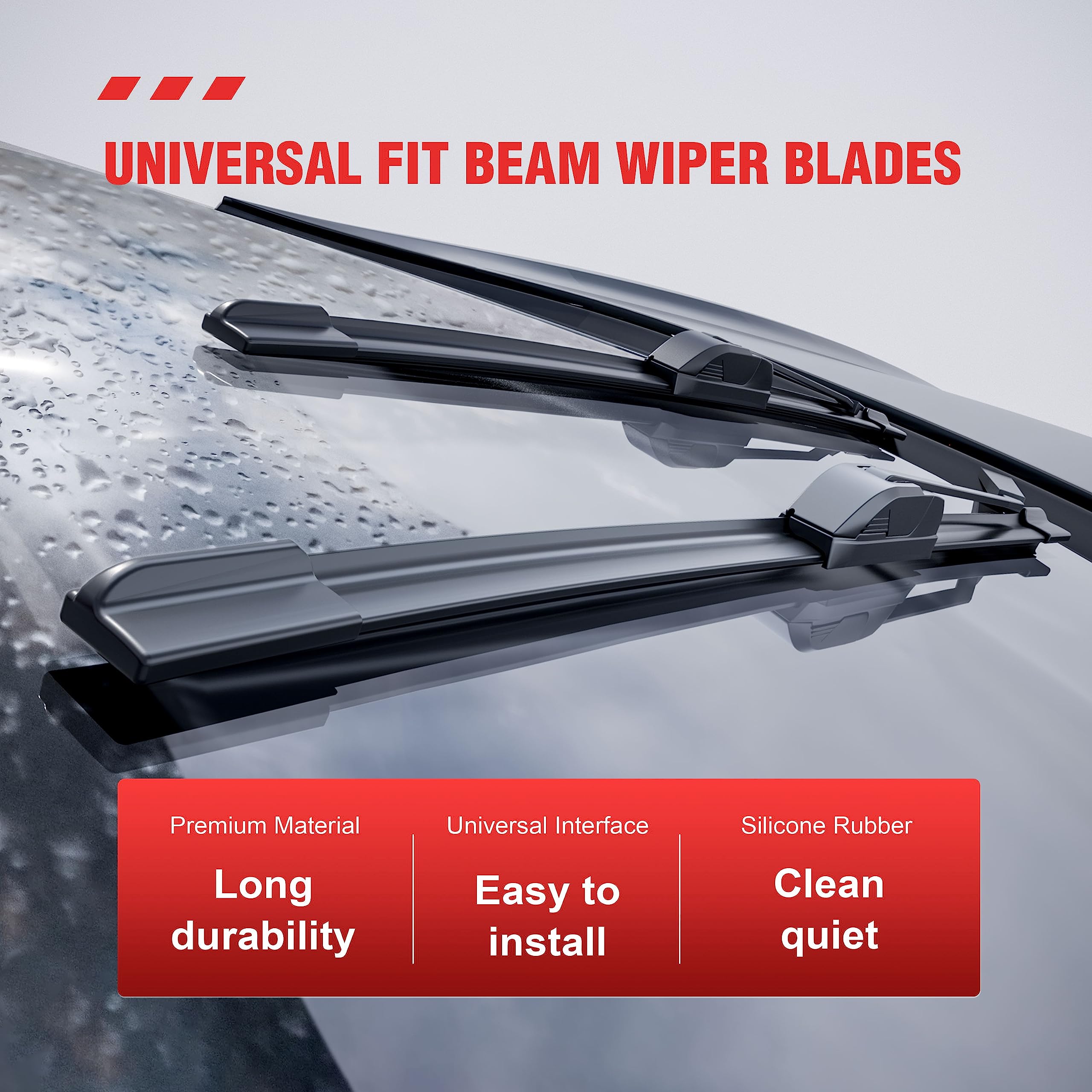 Berg Regen 28''+24'' Silicone Windshield Wiper Blades Set Replacement For Chevrolet Cruze 2021-2016/ Honda Civic 2011-2005 Coupe