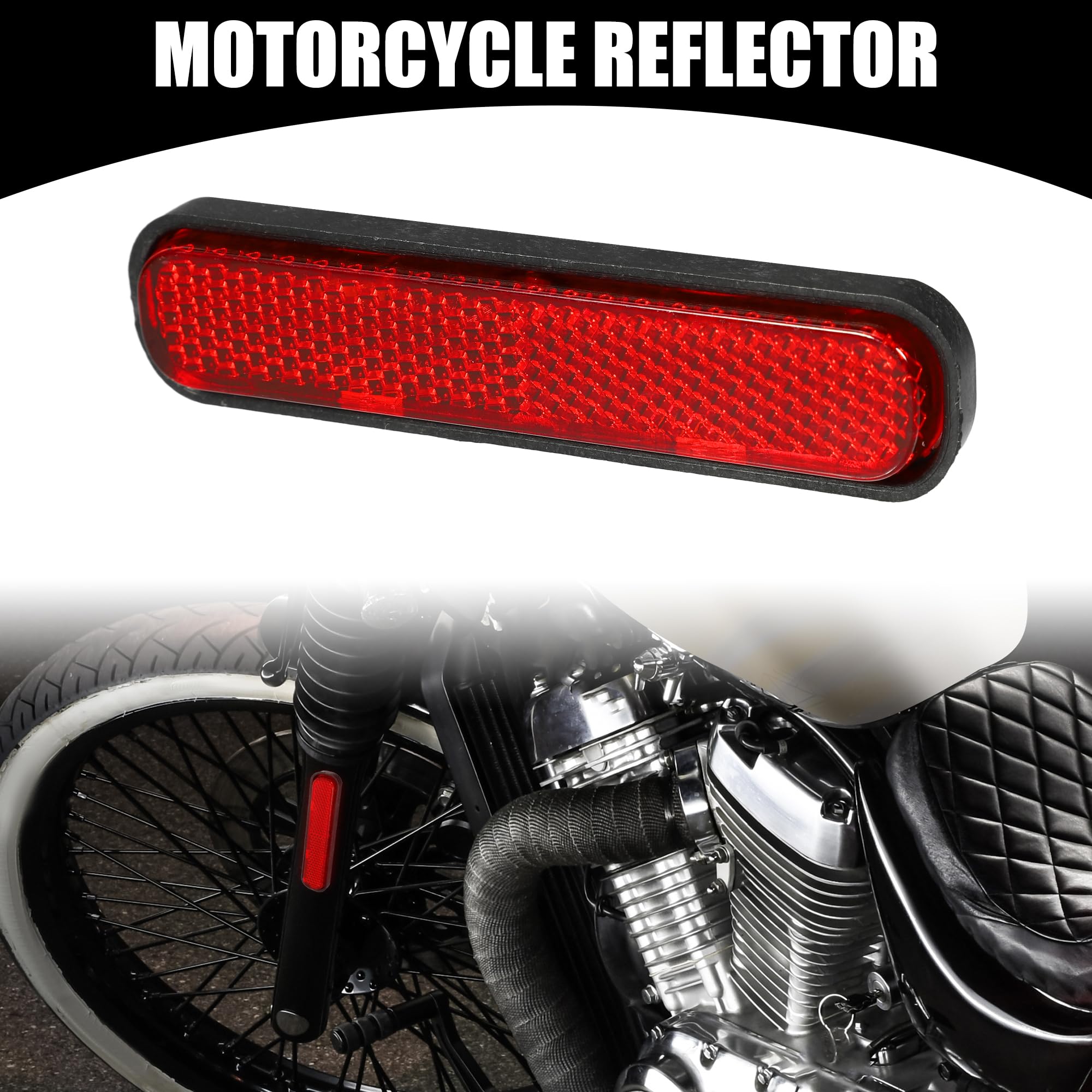 Partuto 5Pcs 3.66''X0.83'' Universal Reflector - Oval Motorcycle Bike Safety Reflector Increase Visibility And Safety On The Roa