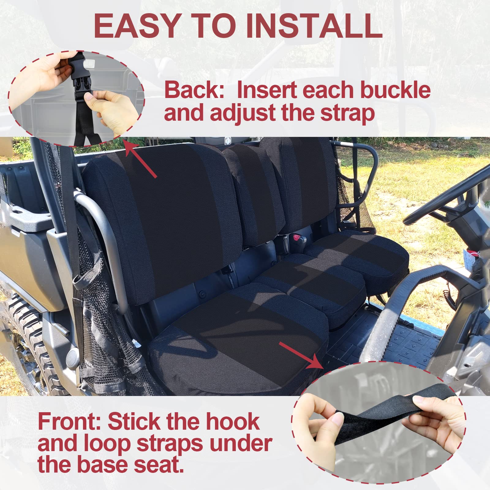 Starknightmt Utv Defender Seat Cover, Waterproof Dustproof Seat Covers Black Compatible With Can Am Defender Dps Max 6X6 Pro 201