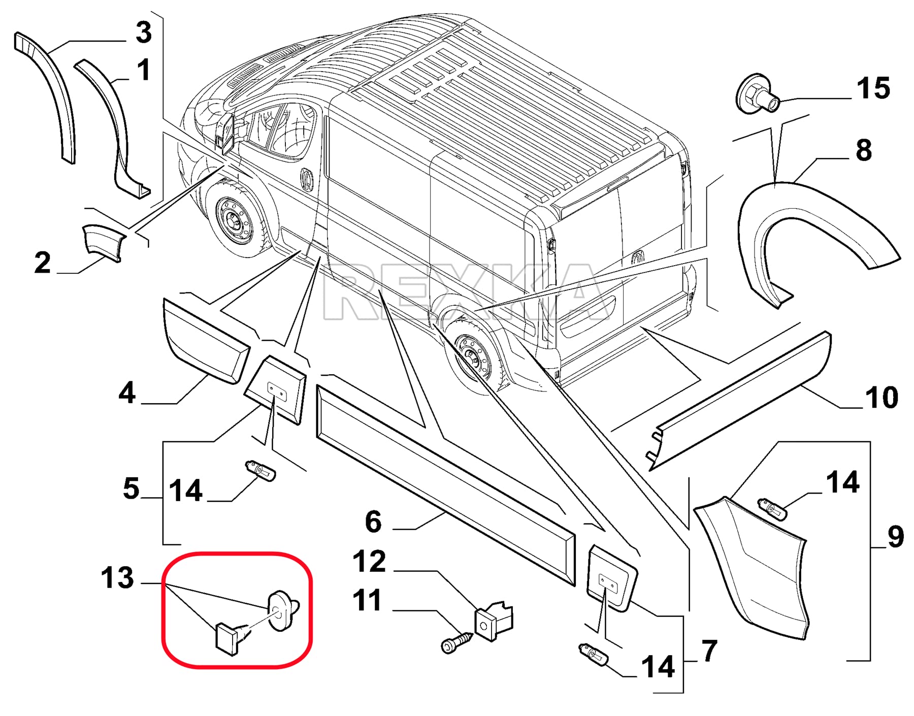 Rexka 25Pcs Back Door Trim Moulding Clip Compatible With Ram Chrysler 68093998Aa Dodge Ram Promaster 2014 - On 68093998-Aa