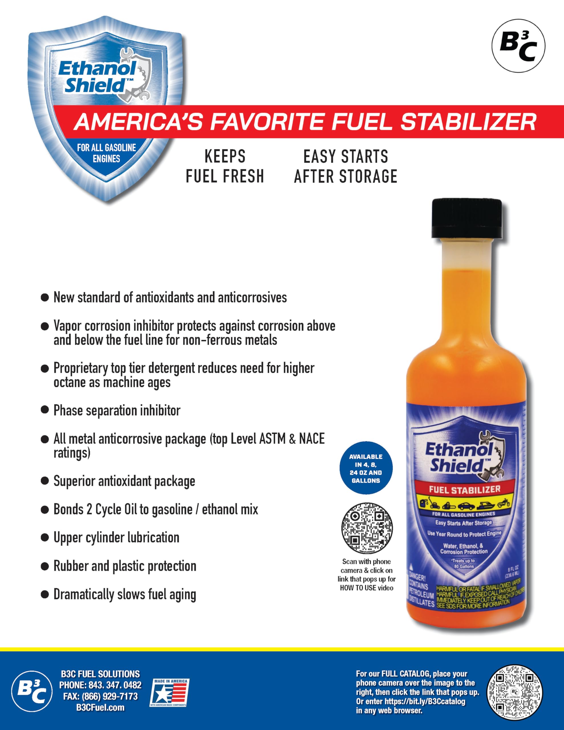 Ethanol Shield Ethanol Fuel Stabilizer, 24 oz (2 Pack) - Model 1-024-2