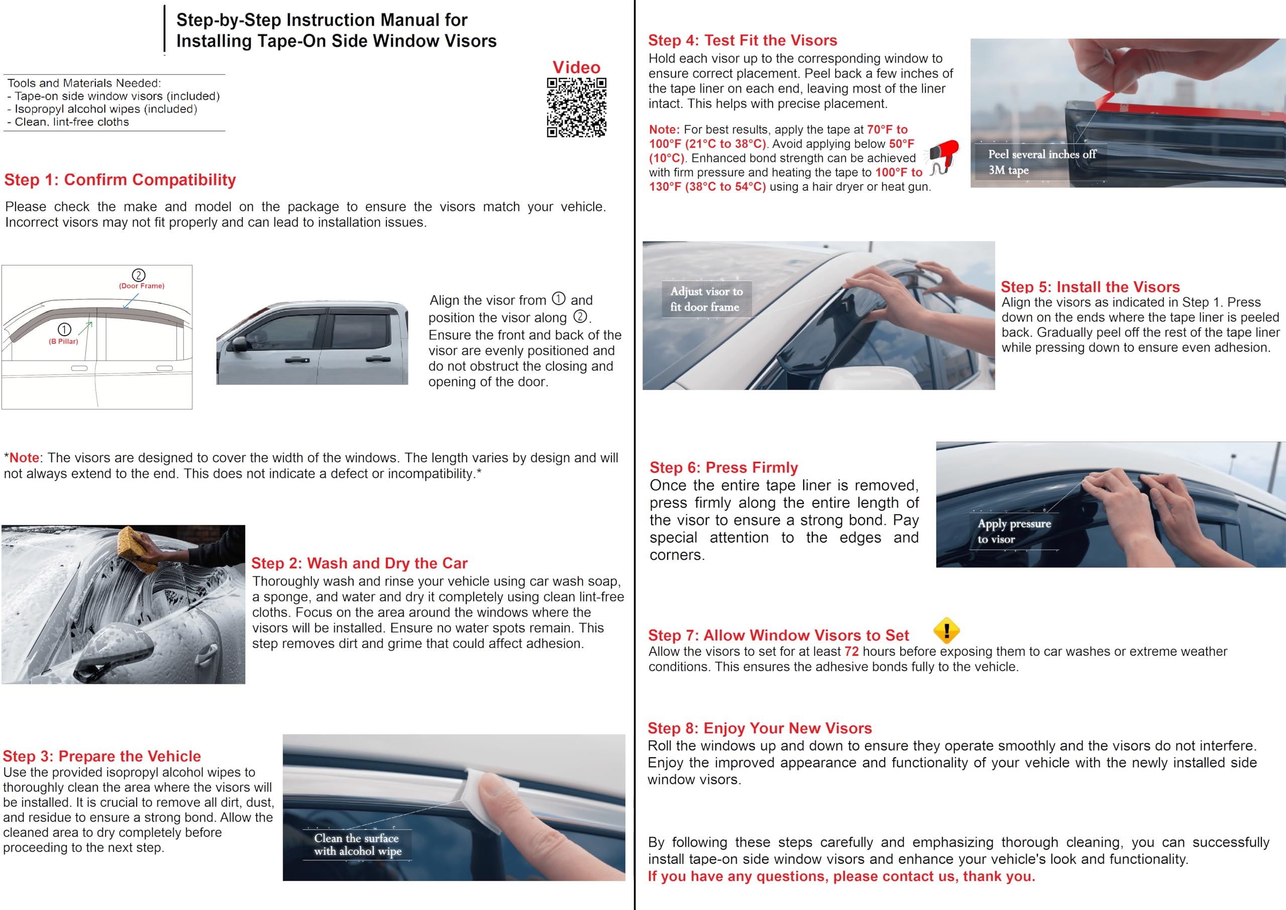 2022-2025 Tape-On Rain Guards For Toyota Tundra Crewmax Side Window Visor Deflectors Sr Sr5 Limited Platinum Trd Pro Capstone I-