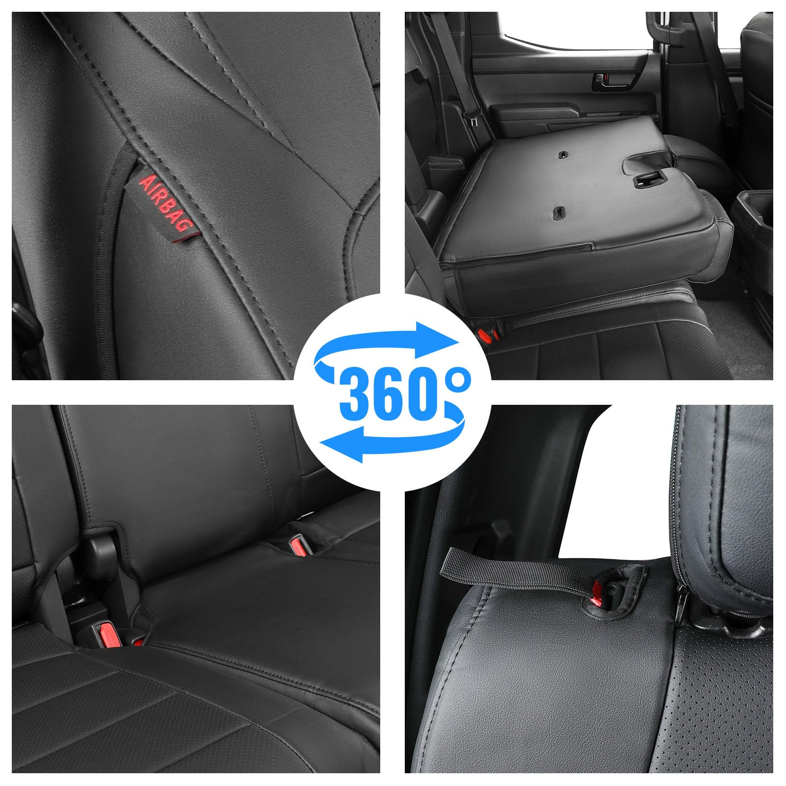 Coverdream Custom Fit Seat Covers For 2024 2025 Toyota Tacoma(Petrol) Double Cab Sr,Sr5,Trd Sport,Trd Off-Road,Limited,Full Cove