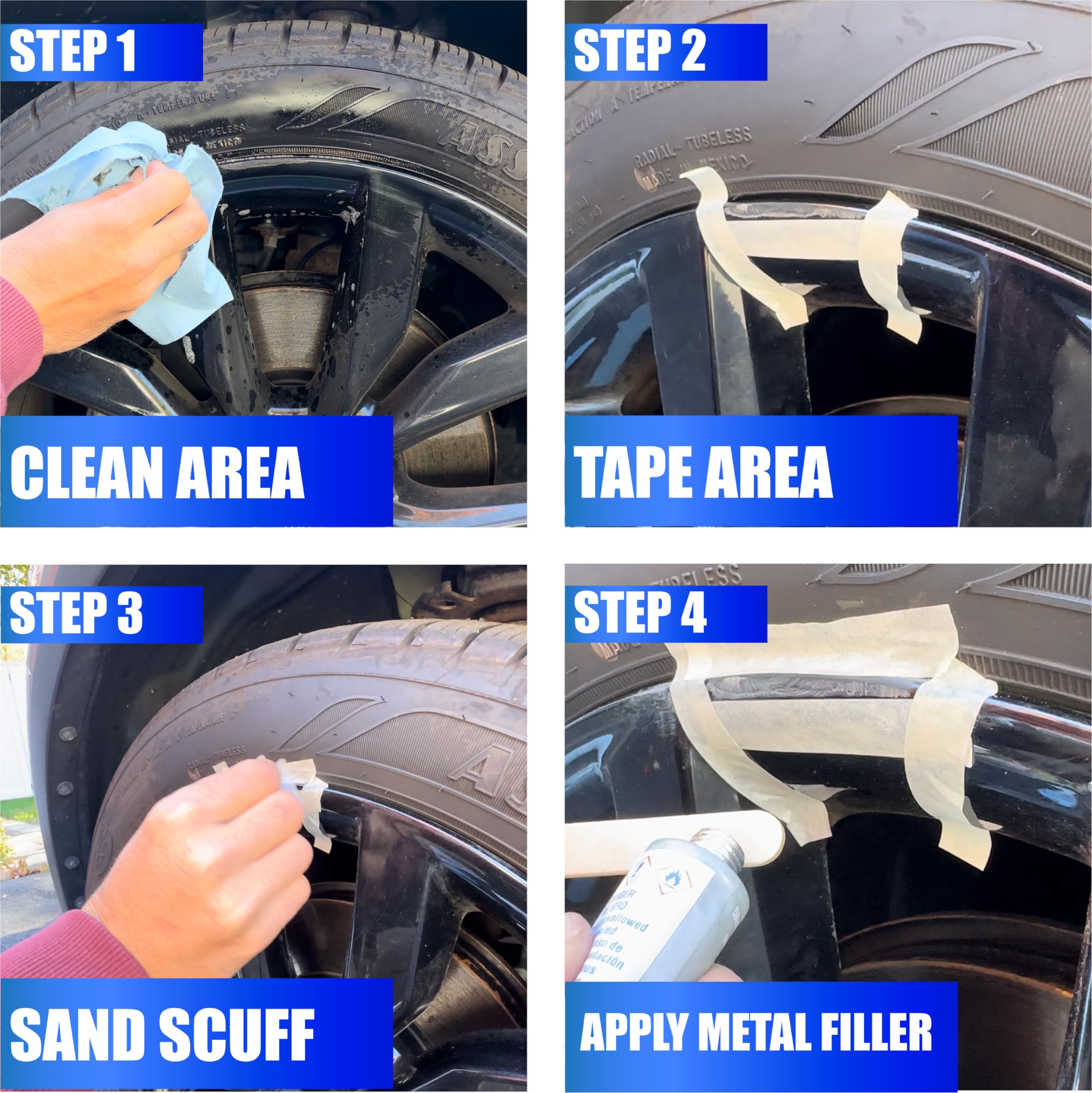 Permatex Wheel Restoration Kit 09142 - Silver - Easy DIY Repair for Curb Rash, Corrosion & Scuffs