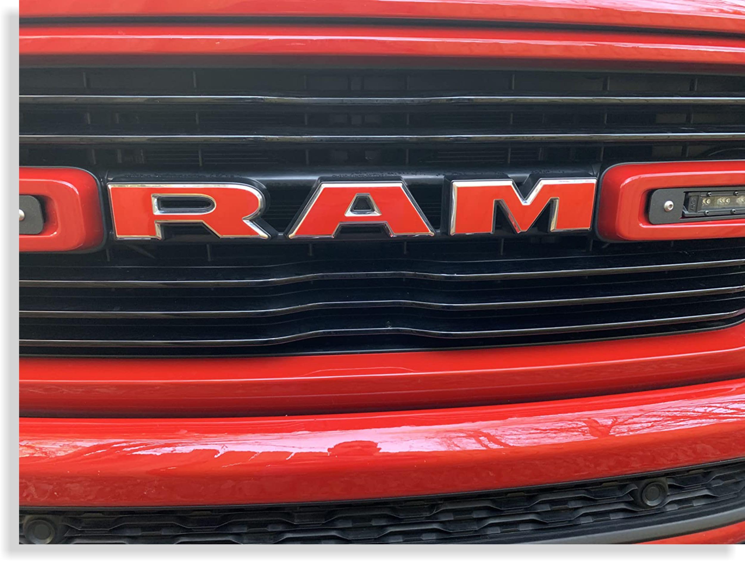 Reflective Concepts RAM Grille Emblem Overlay Decal 2019-2024 Ram 1500, NOT for Classic or TRX (Color: Gloss Red)