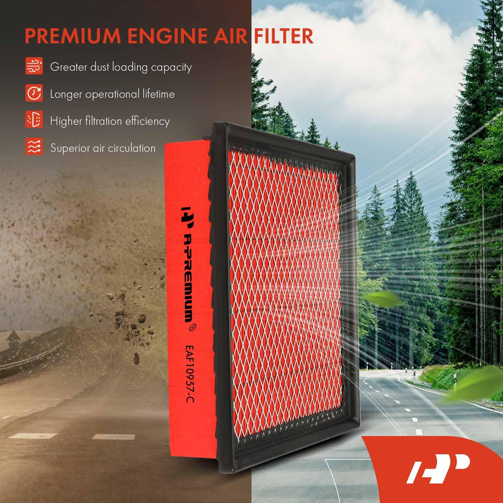 A-Premium High-Performance, Pre-Oiled Engine Air Filter Compatible With Jeep, Toyota, Lexus & Dodge - 2011-2021 Grand Cherokee,