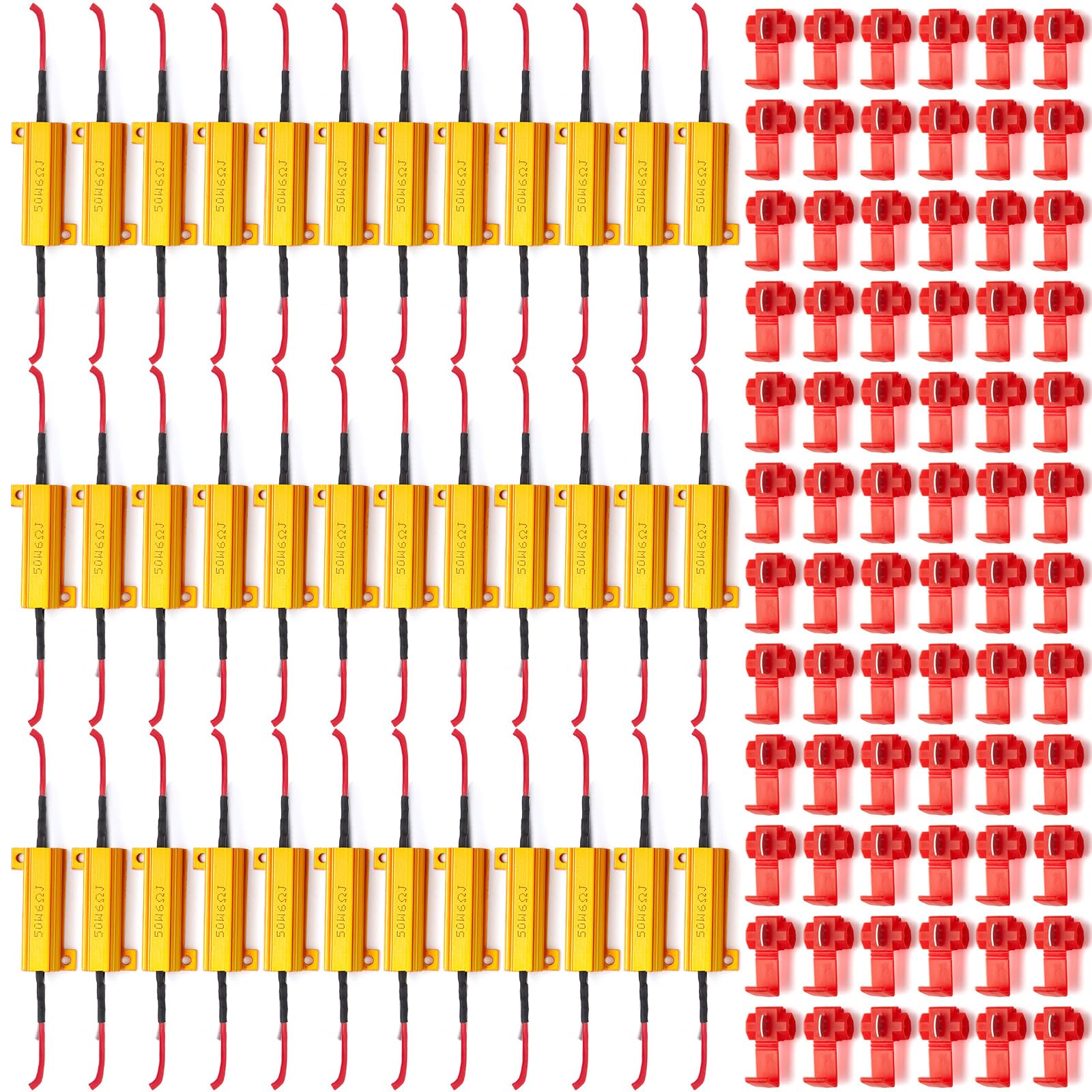Xuhal 36 Pack 50W 6ohm Load Resistor Turn Signal LED Kit Fix Fast Flash Blink Error Code Flickering Resistor for LED Lights Bulb