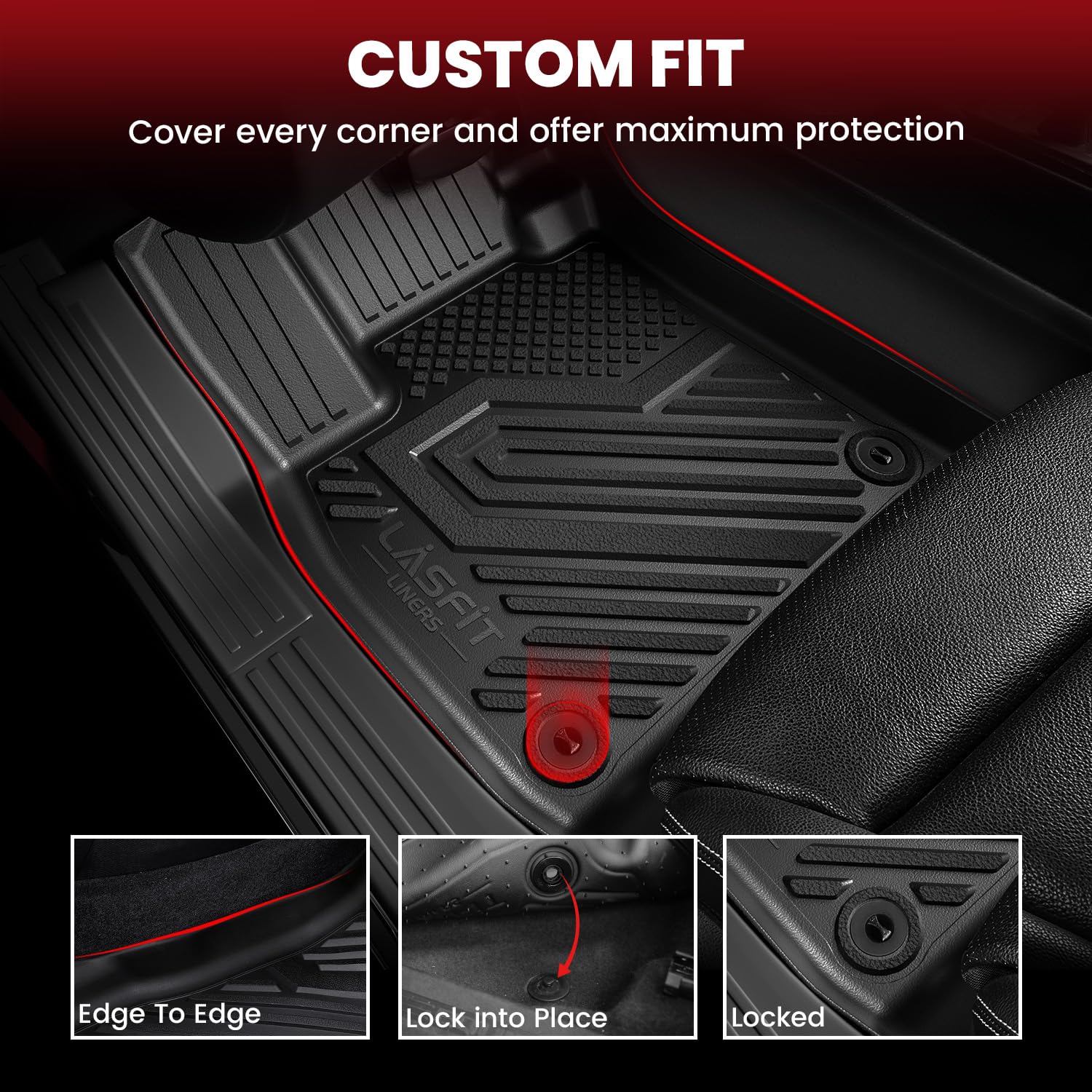 Lasfit Floor Mats & Trunk Mat For Honda Hrv 2016 2017 2018 2019 2020 2021 2022 (Awd Model), All Weather Tpe Custom Fit Hr-V Floo