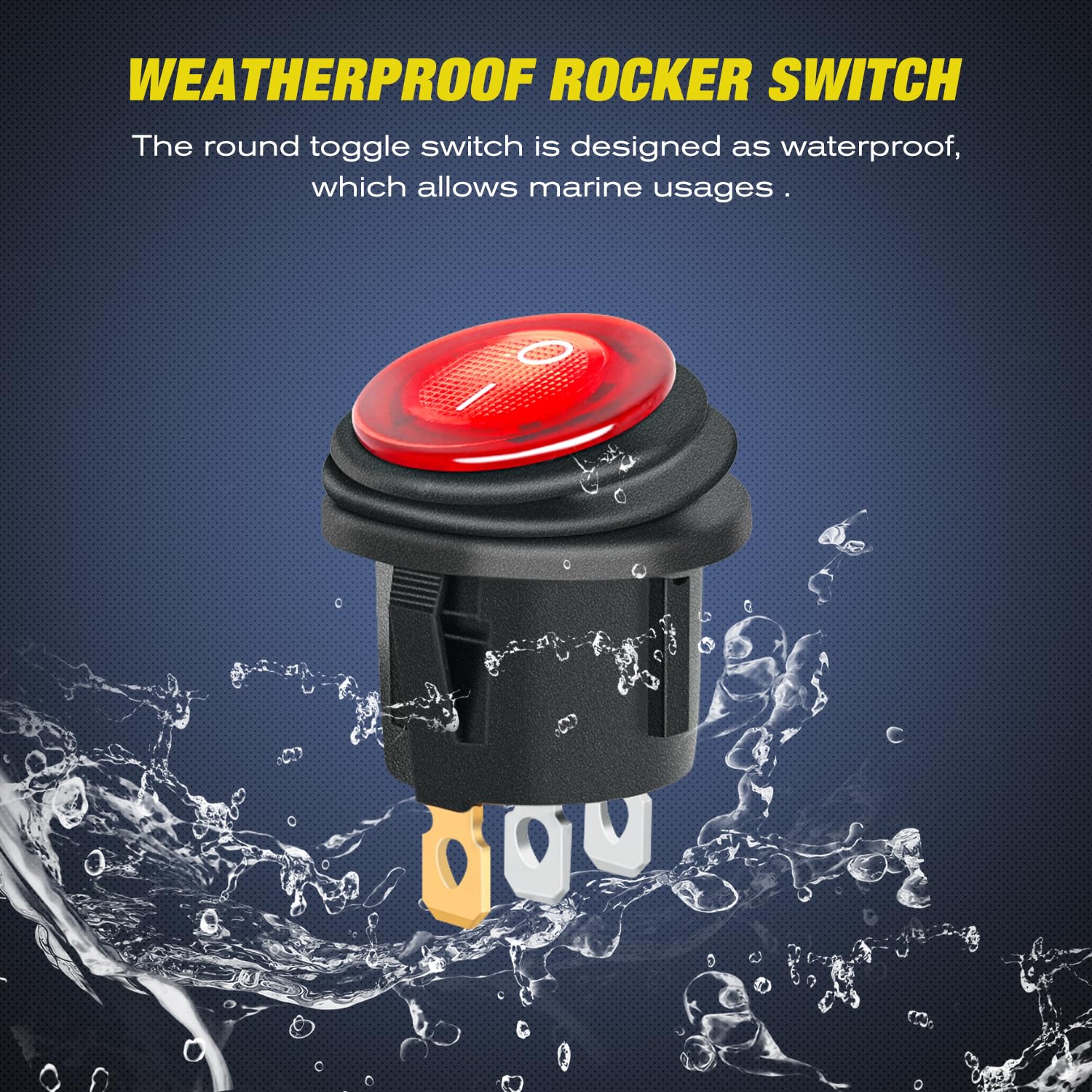Nilight 3 Gang Rocker Switch Panel 12V Waterproof On-Off Toggle Switches With Red Led Light 3 Pin For Automotive Lights Marine B
