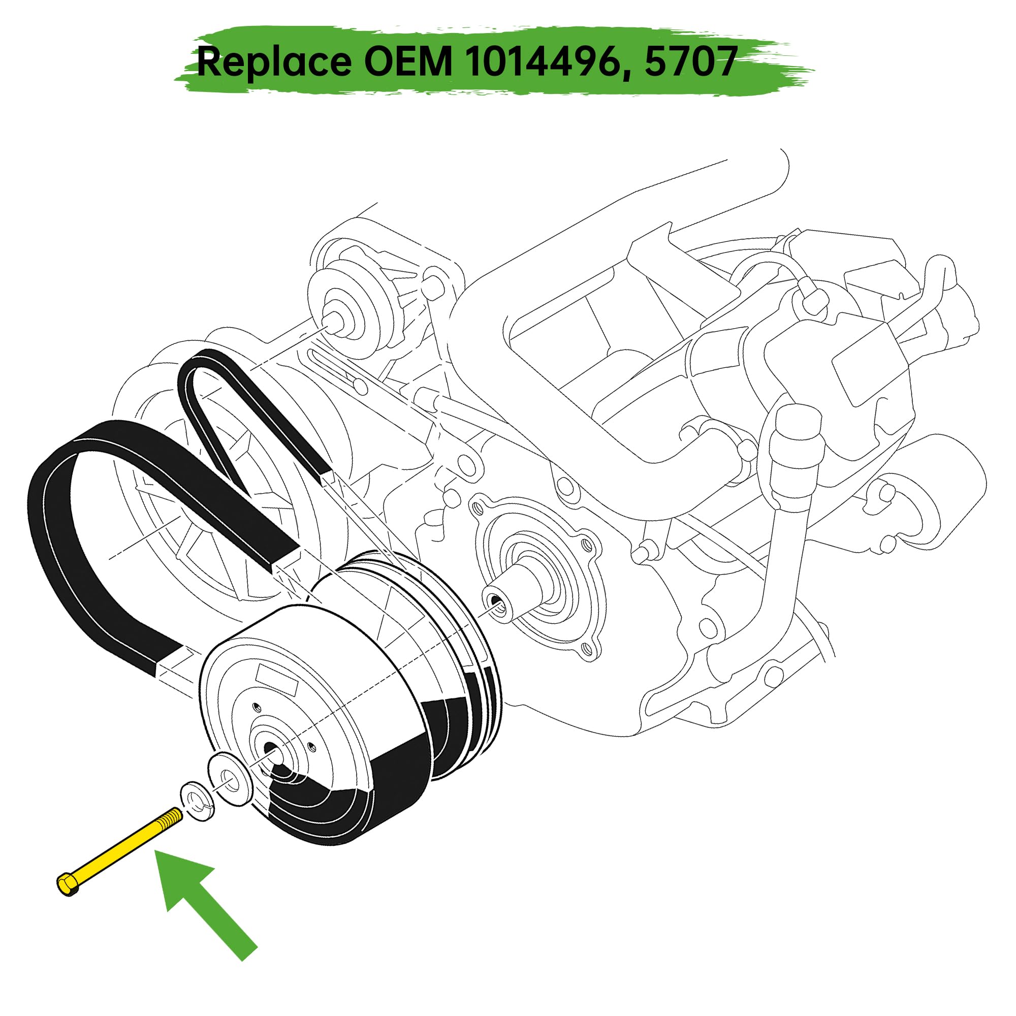 10L0L Golf Cart Drive Clutch Puller Bolt For Club Car Ds And Precedent 1988-Up, Replace Oem 1014496, 5707