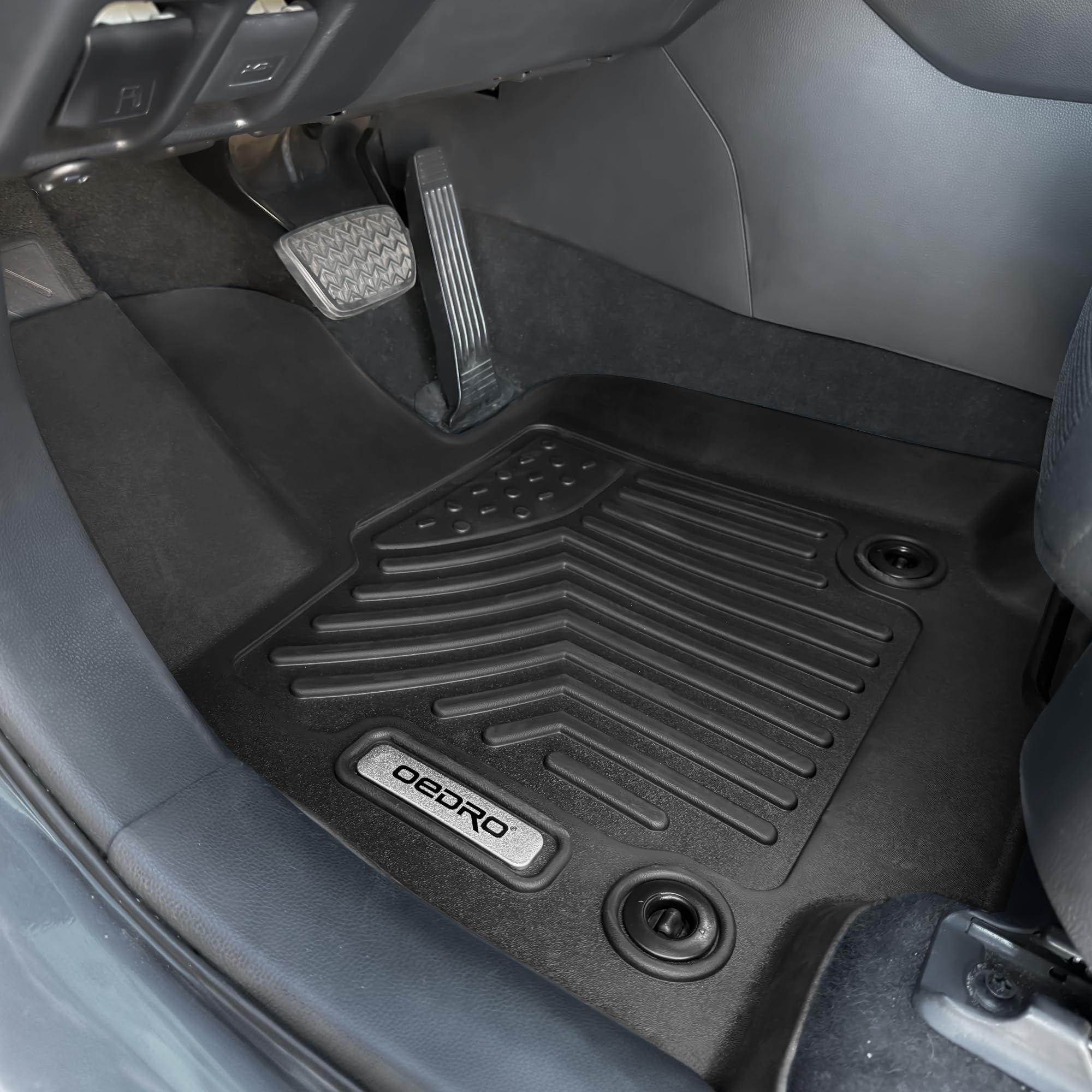 Oedro Floor Mats Fit For 2014-2018 Mazda 3 Sedan/Hatchback, Unique Black Tpe All-Weather Guard Includes 1St And 2Nd Row: Front,